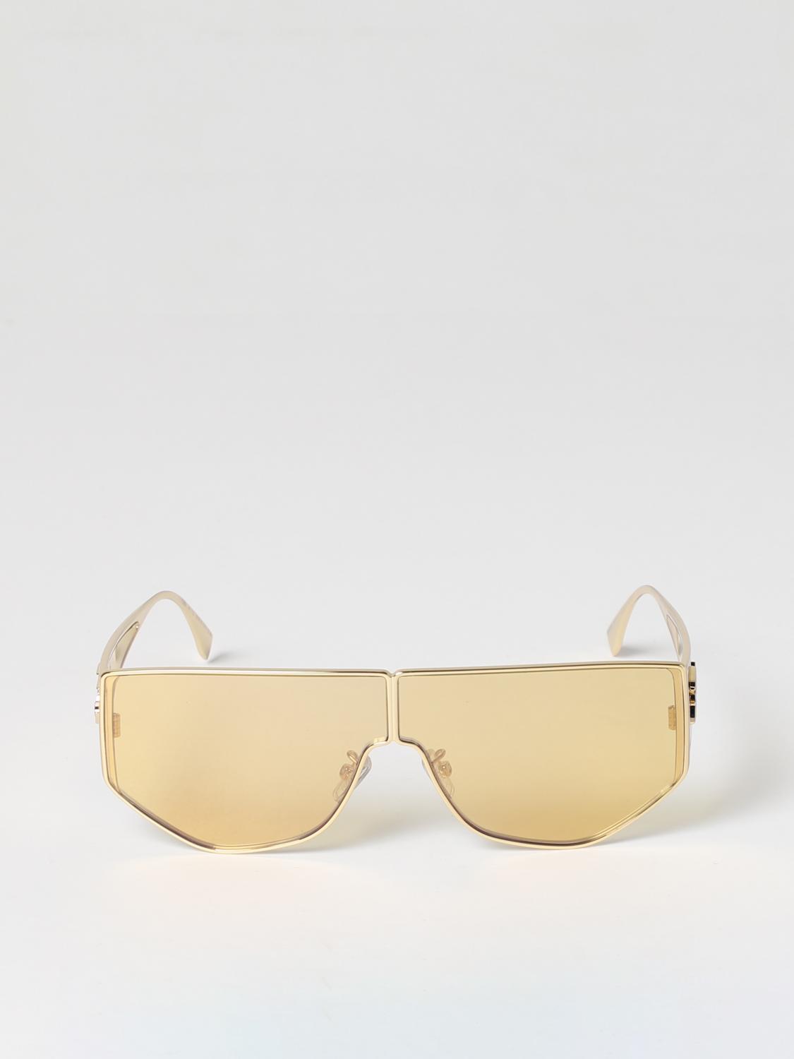 Fendi FE40051U Shield Sunglasses Gold Yellow Lens Oversized NEW Fendi FE40051U 32G Shiny Gold Solid Yellow Shield Unisex  main image 3