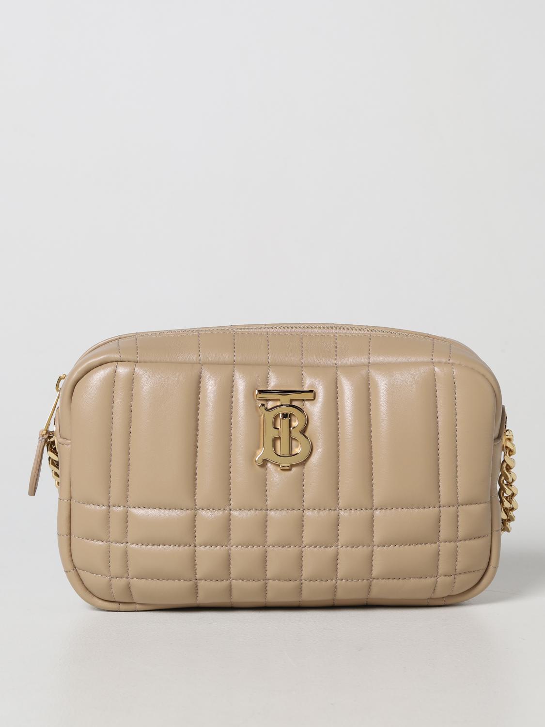 BURBERRY BORSA A TRACOLLA: Borsa Lola Burberry in nappa trapuntata, Beige - Img 1