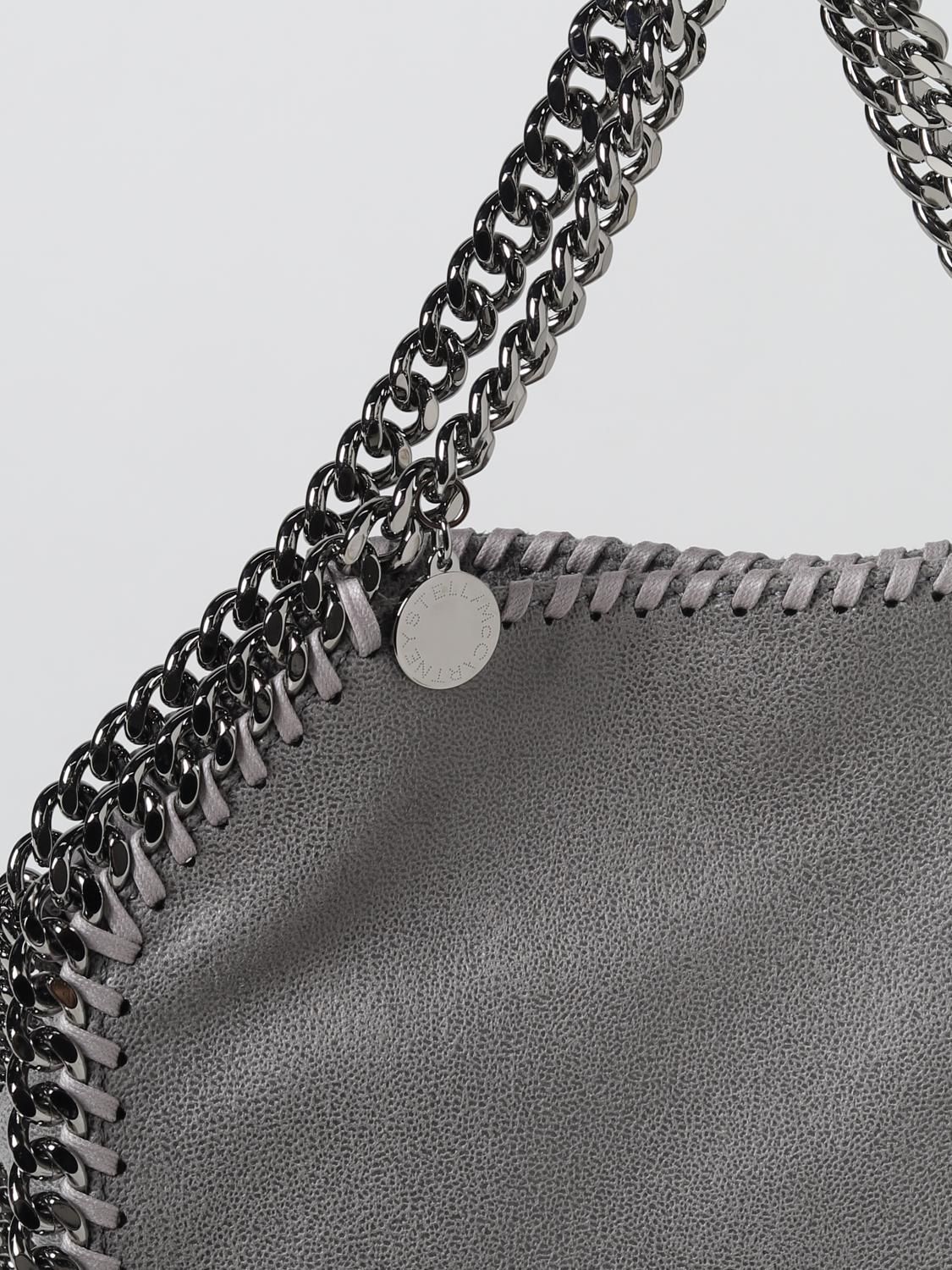STELLA MCCARTNEY BORSA A MANO: Borsa Falabella Stella McCartney in pelle sintetica bottalata, Grigio - Img 3