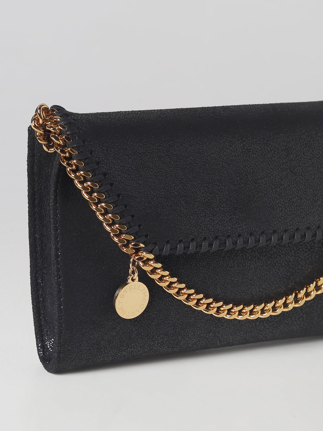 STELLA MCCARTNEY MINI BAG: Stella McCartney Mini Falabella bag in cracklè synthetic leather, Black - Img 3