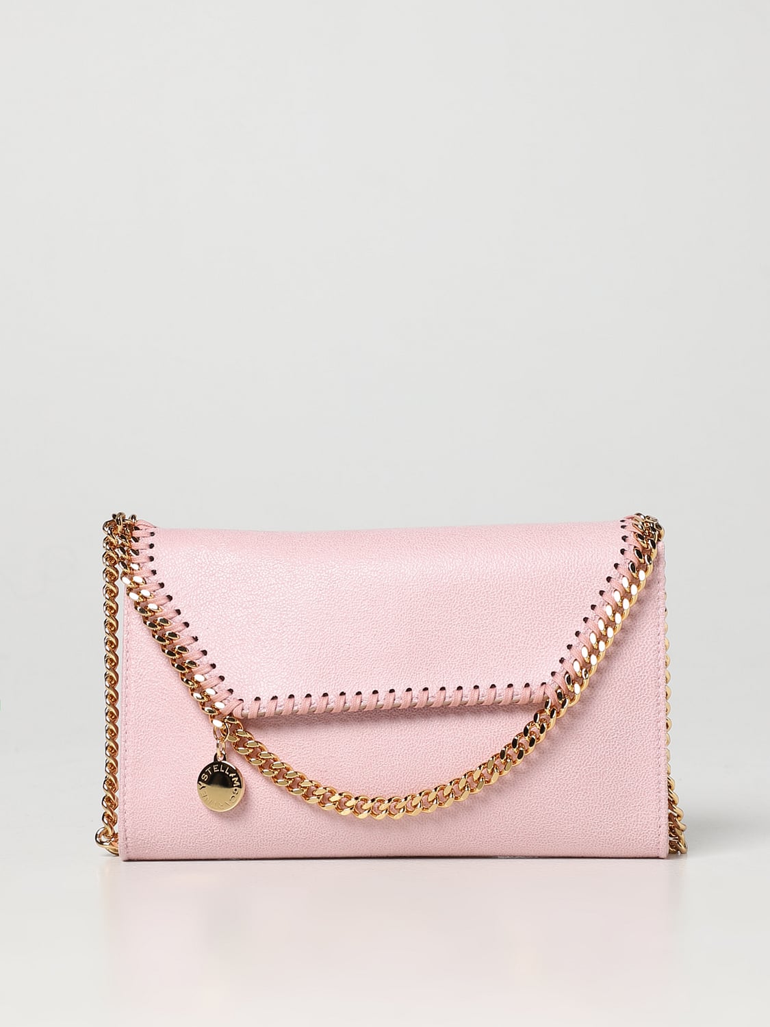 STELLA MCCARTNEY BORSA MINI: Borsa Mini Falabella Stella McCartney in pelle sintetica cracklè, Nudo - Img 1