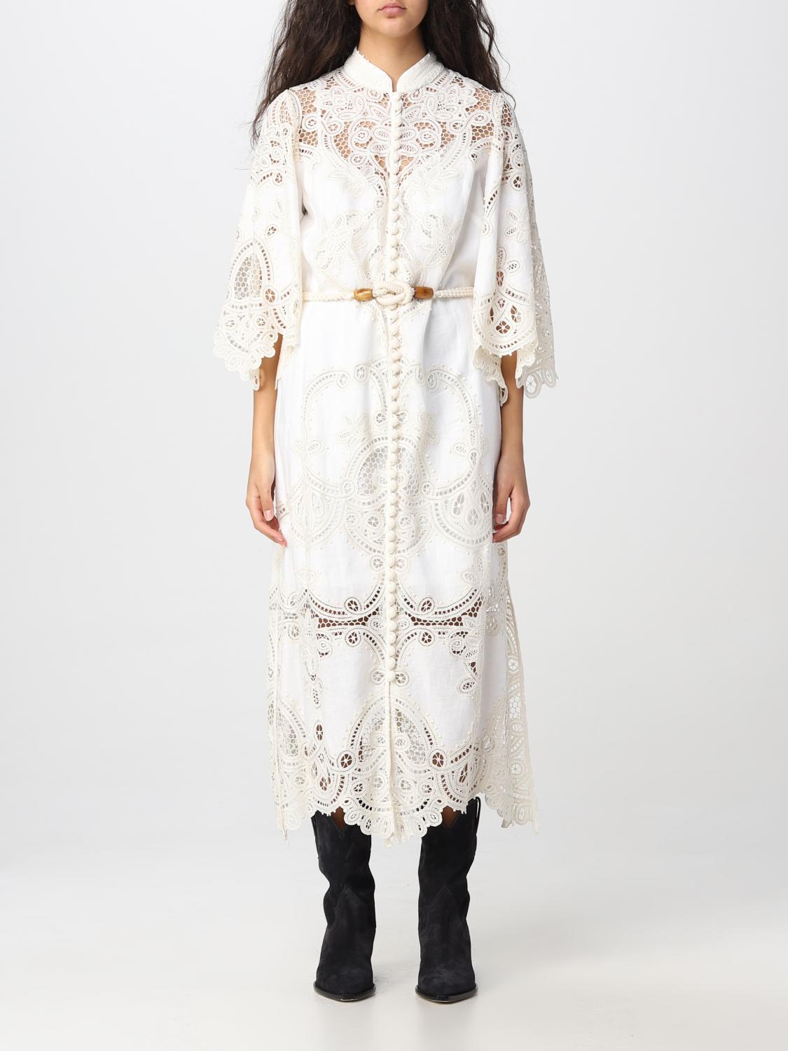 zimmermann ivory dress ZIMMERMANN Aster Embroidered Midi Dress | Ivory