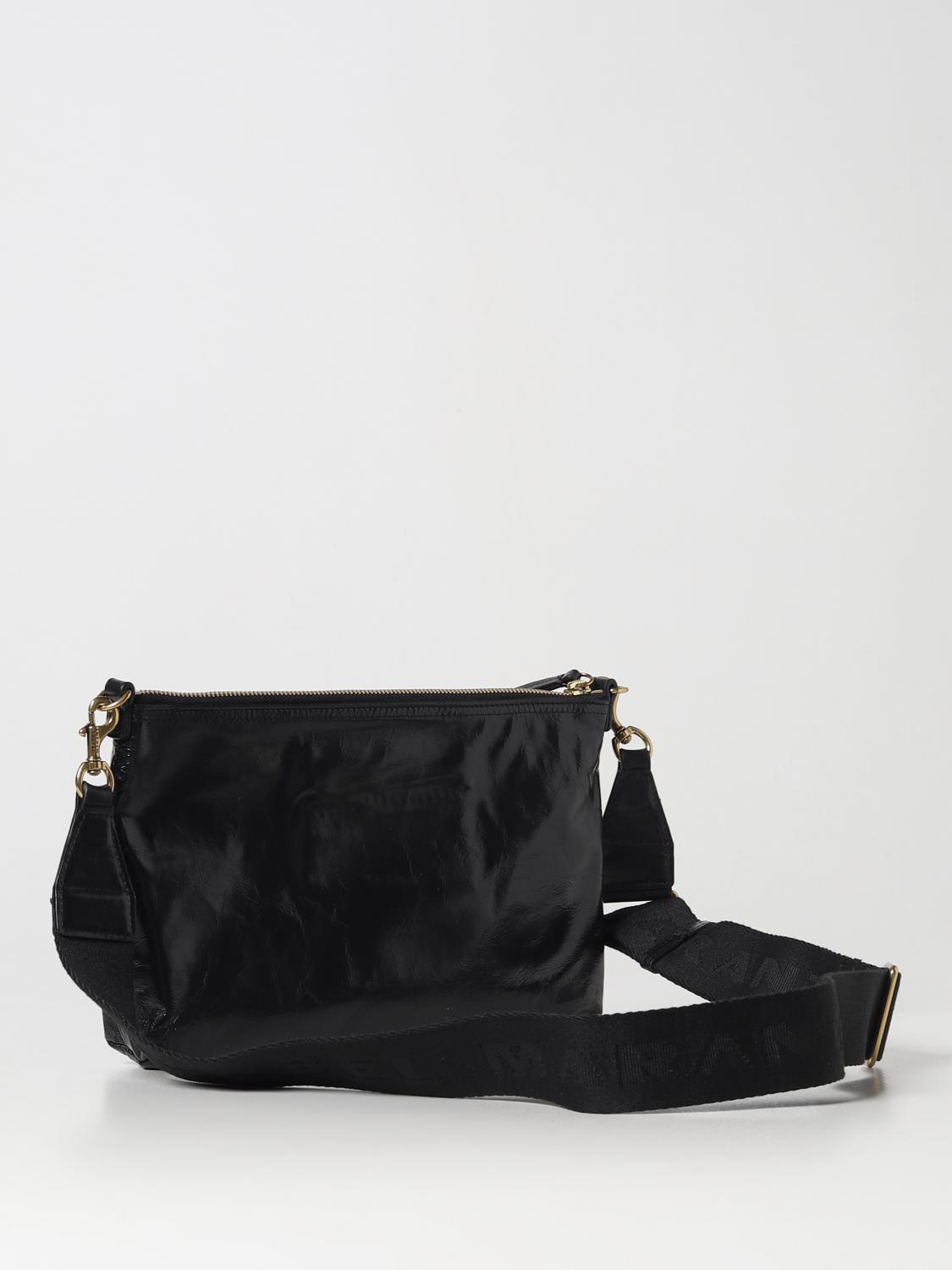 ISABEL MARANT BORSA A SPALLA: Borsa Nessah Isabel Marant in pelle bottalata, Nero - Img 2