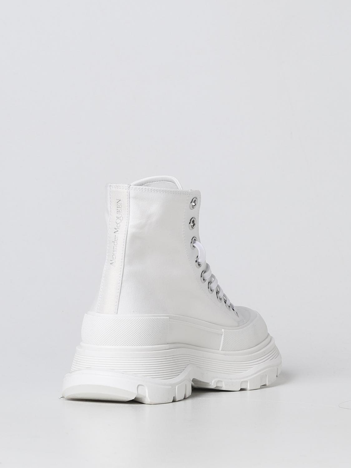 MCQUEEN BOTINES PLANOS: Botas mujer McQueen, Blanco - Img 3