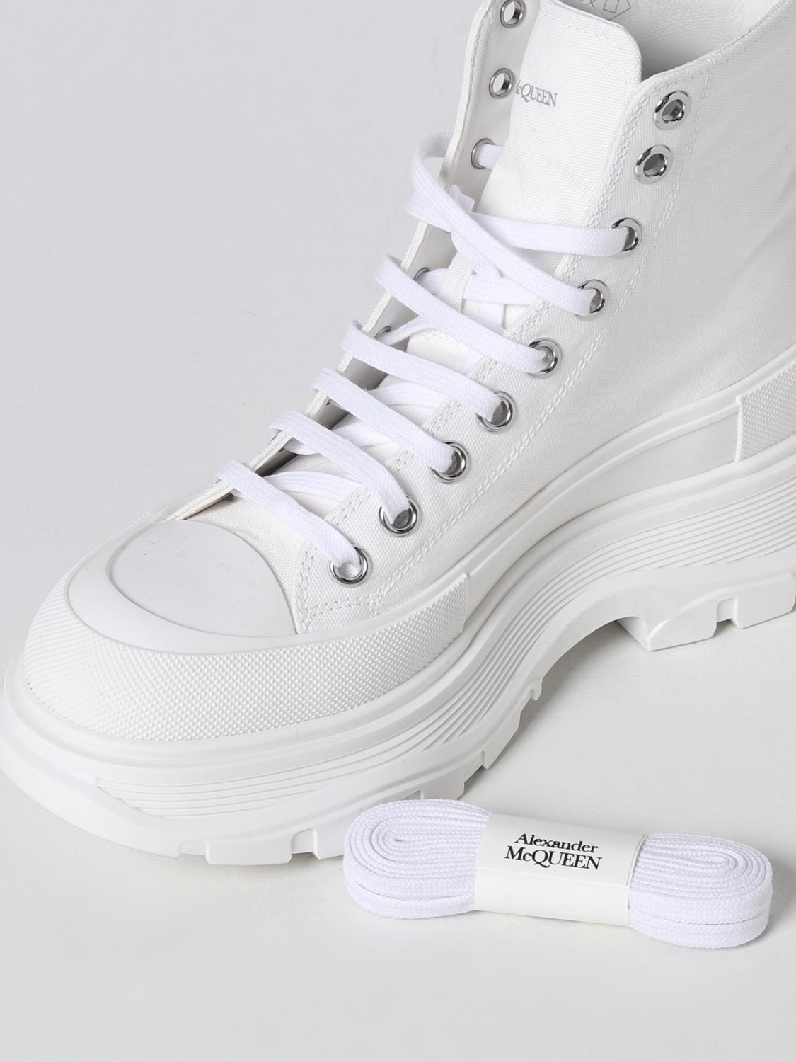 MCQUEEN BOTINES PLANOS: Botas mujer McQueen, Blanco - Img 4