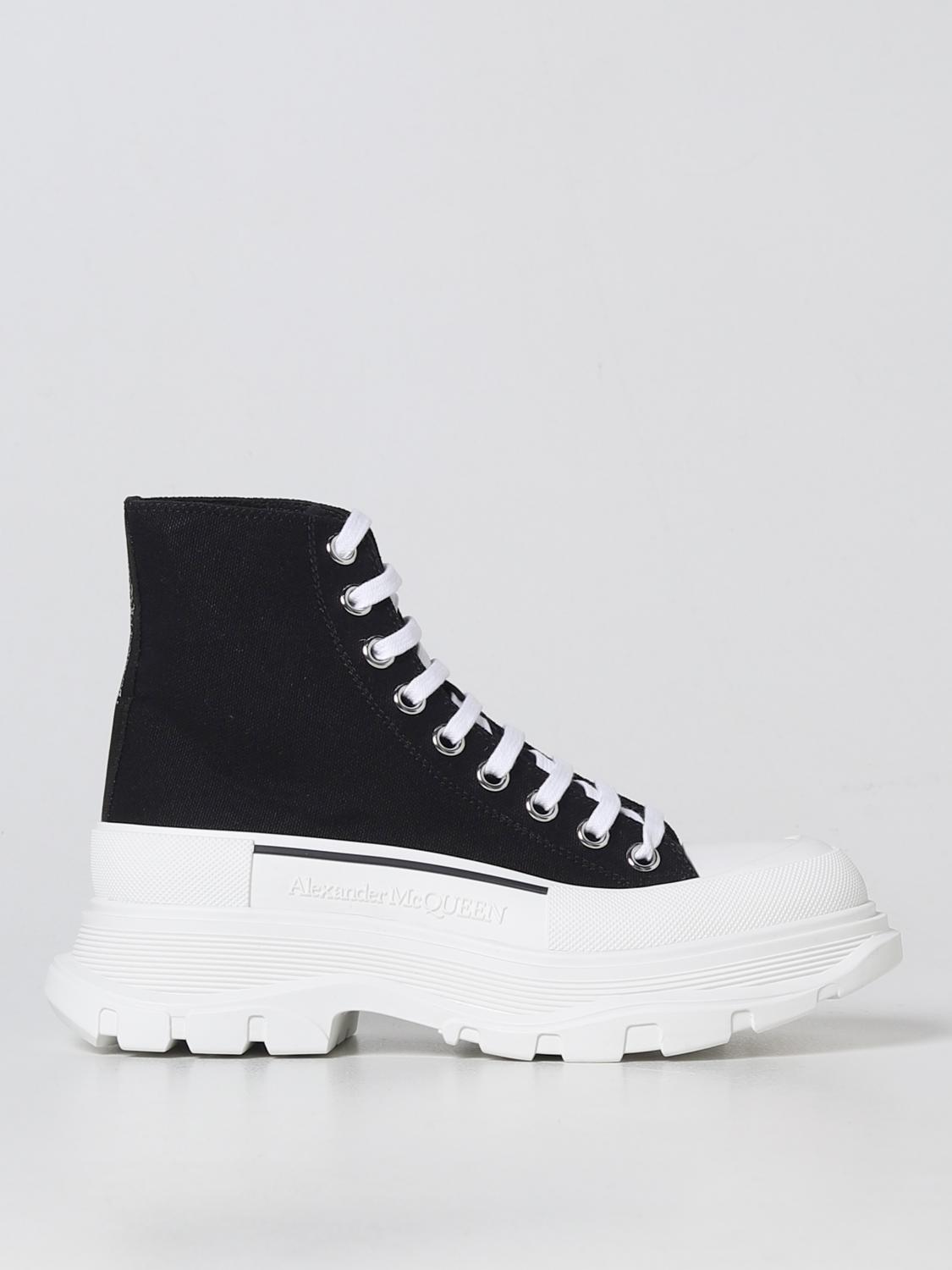 MCQUEEN FLACHE STIEFELETTEN: Stiefel damen McQueen, Schwarz 1 - Img 1