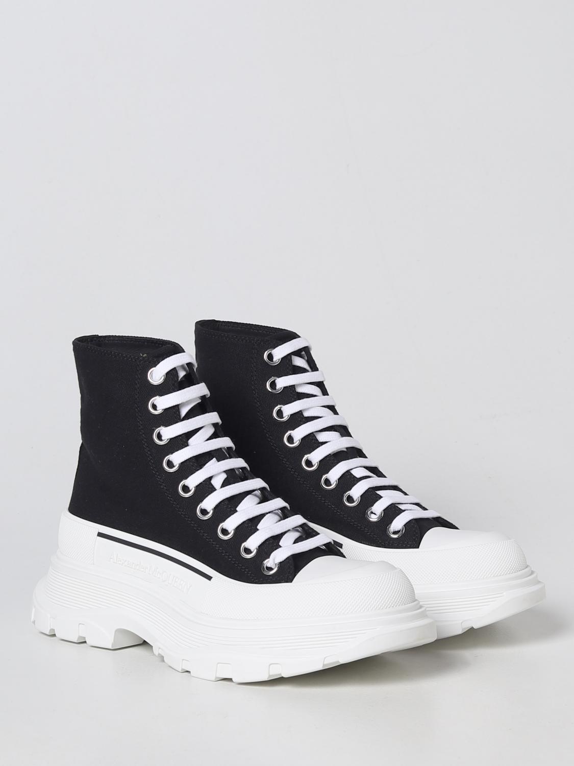 MCQUEEN FLACHE STIEFELETTEN: Stiefel damen McQueen, Schwarz 1 - Img 2