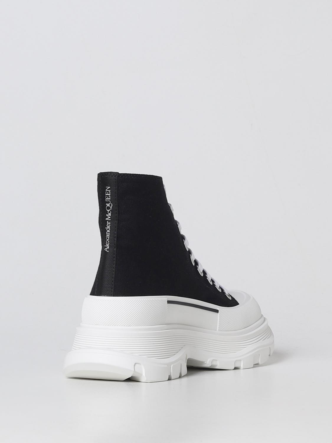 MCQUEEN FLACHE STIEFELETTEN: Stiefel damen McQueen, Schwarz 1 - Img 3