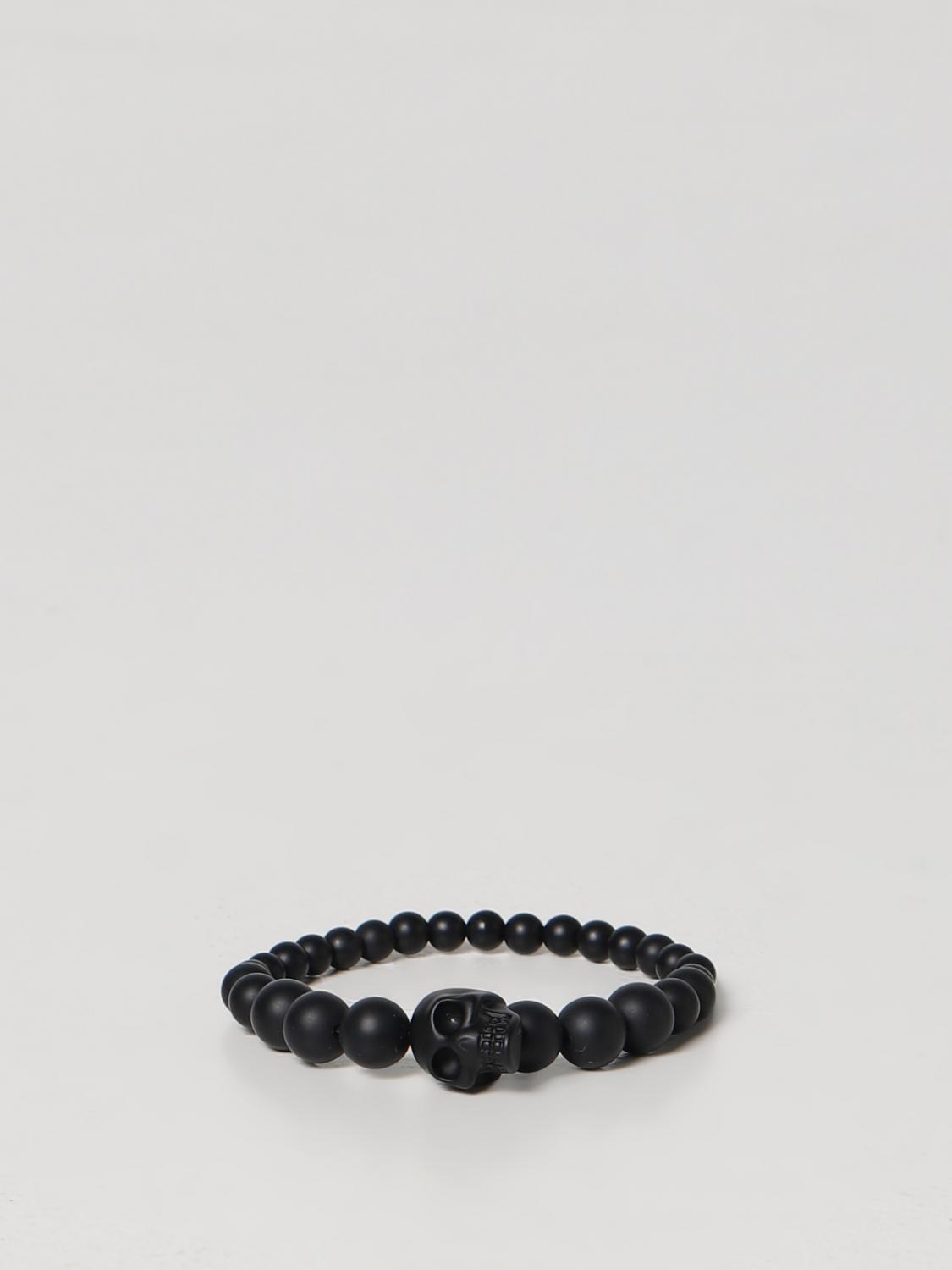MCQUEEN GIOIELLO: Bracciale Skull Ball McQueen in onice, Nero - Img 1