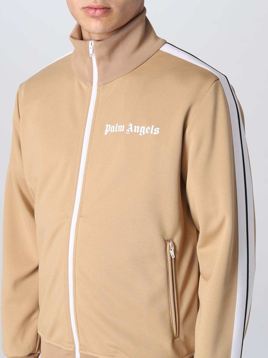PALM ANGELS GIACCA: Felpa Palm Angels in tessuto stretch, Beige - Img 5