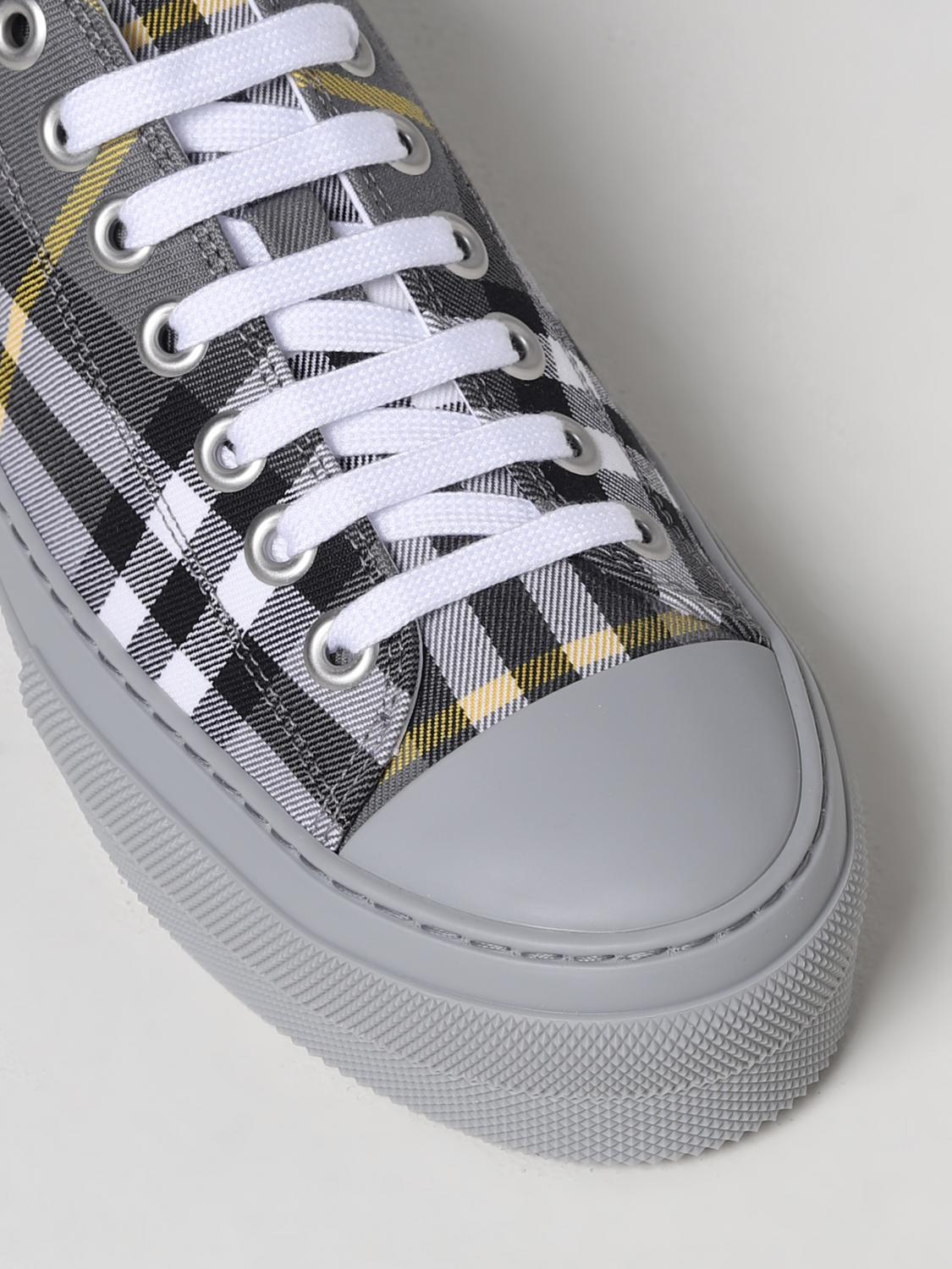 Burberry sneakers in canvas with check pattern - Grey | 8064267