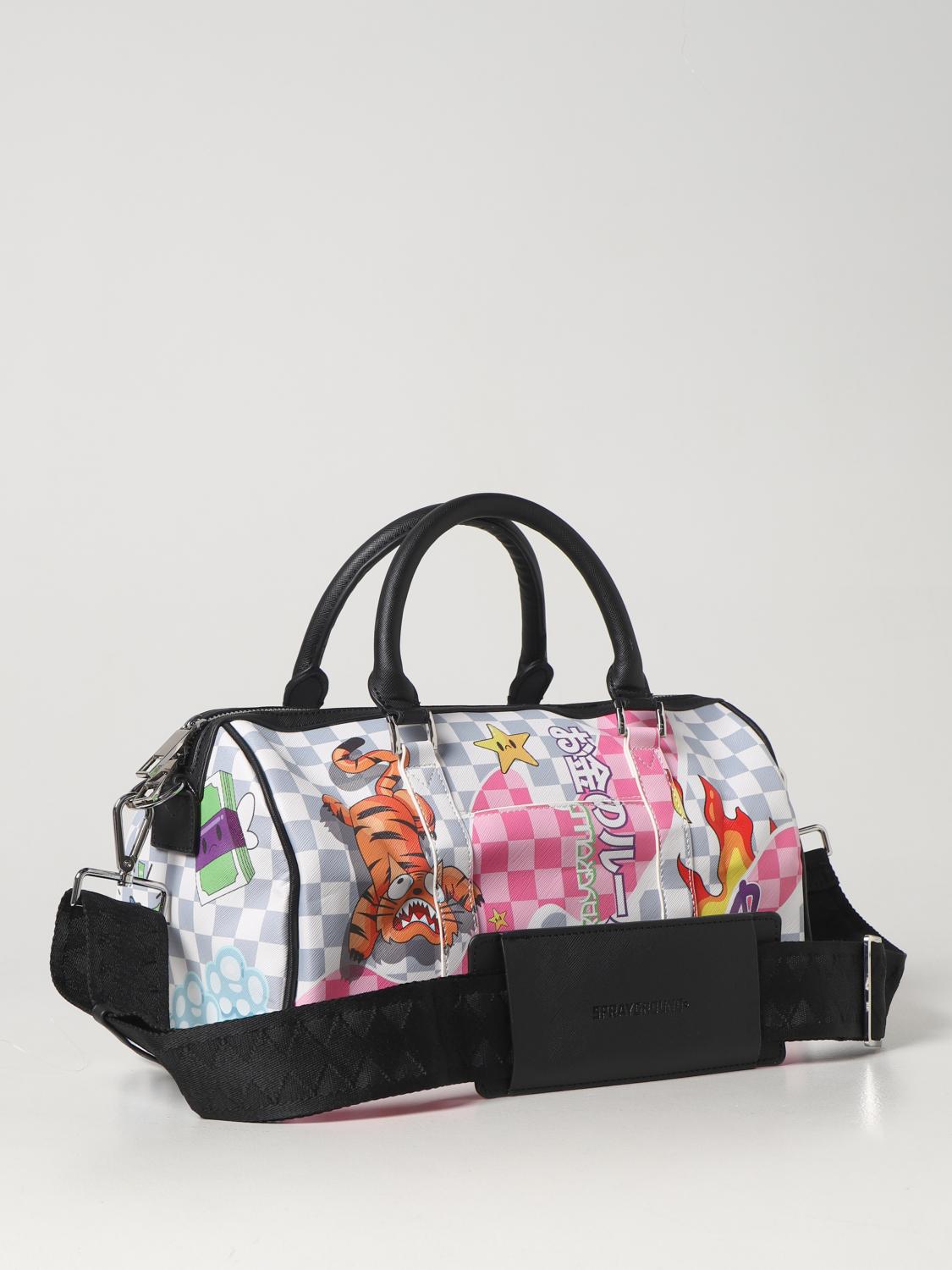 SPRAYGROUND BORSA A MANO: Borsa Sprayground in pelle sintetica, Bianco - Img 2