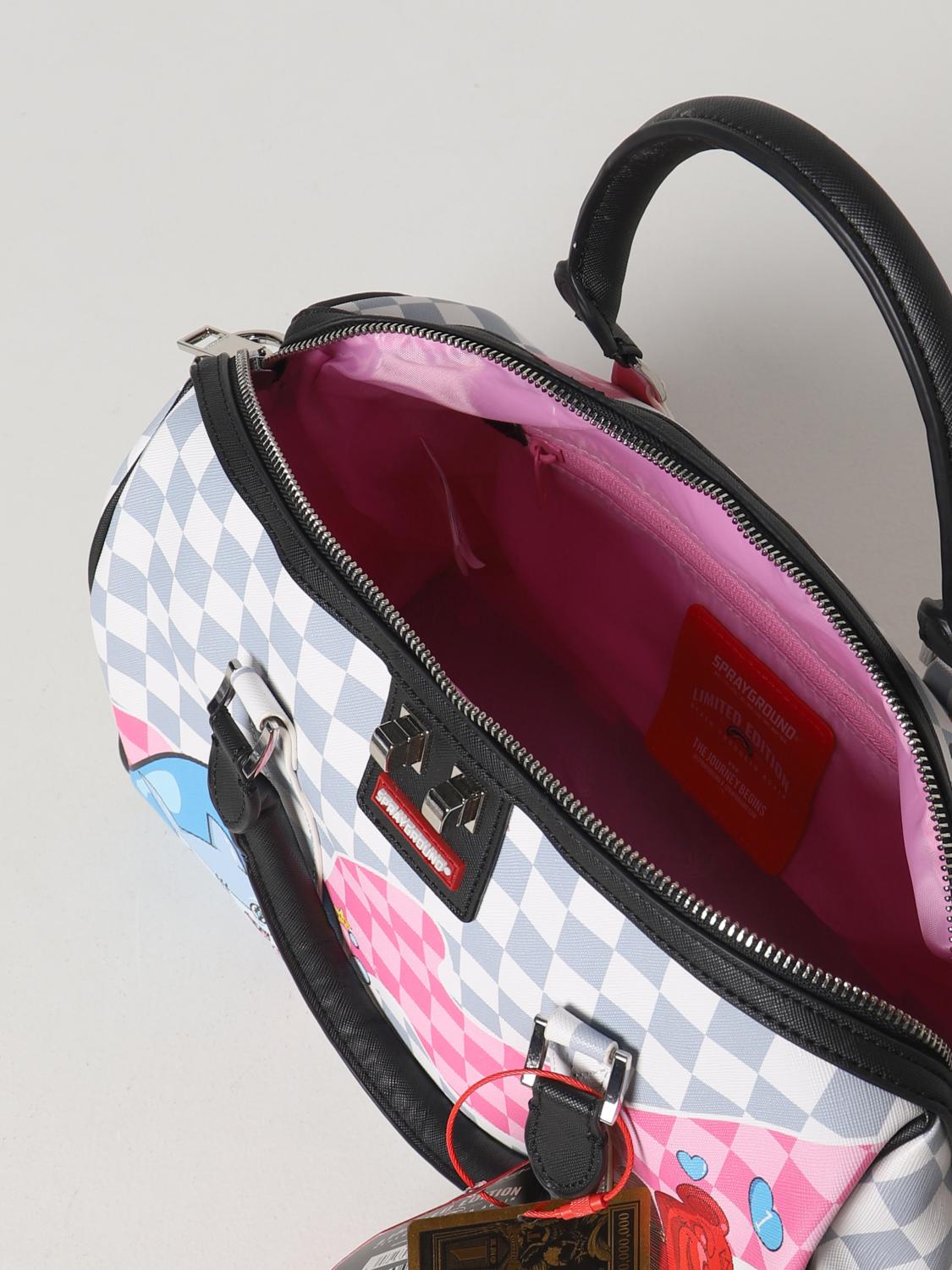 SPRAYGROUND BORSA A MANO: Borsa Sprayground in pelle sintetica, Bianco - Img 4