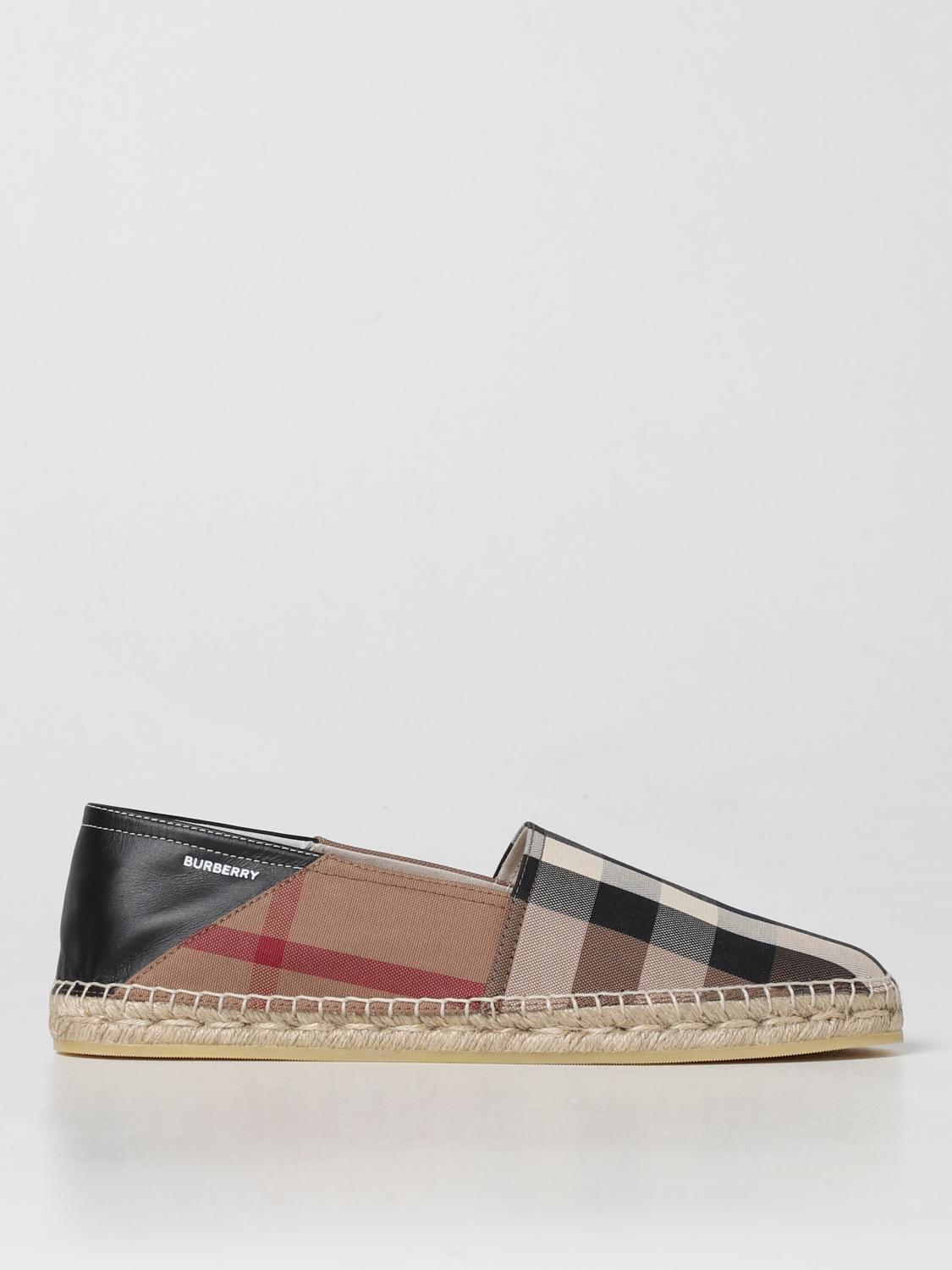 BURBERRY Vintage Check espadrilles in cotton and leather Brown Burberry espadrilles 8056826 online at GIGLIO.COM