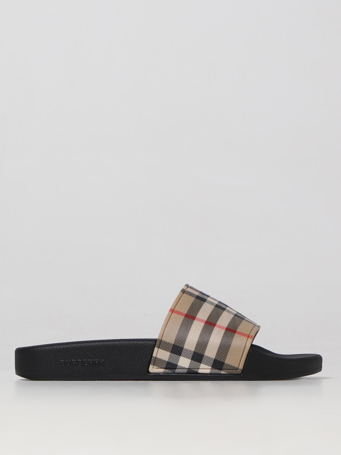 シューズ・サンダルその他 BURBERRY Woman Flat sandals Beige 8057037 BURBERRY: slides in rubber - Beige | Burberry flat sandals