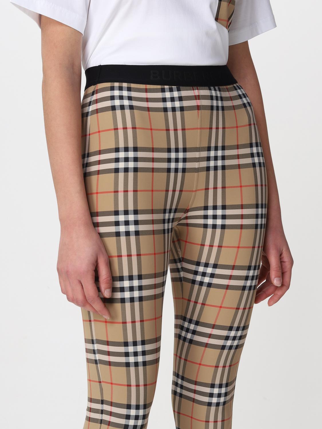 BURBERRY TOP: Pantaloni Burberry in tessuto stretch, Beige - Img 5