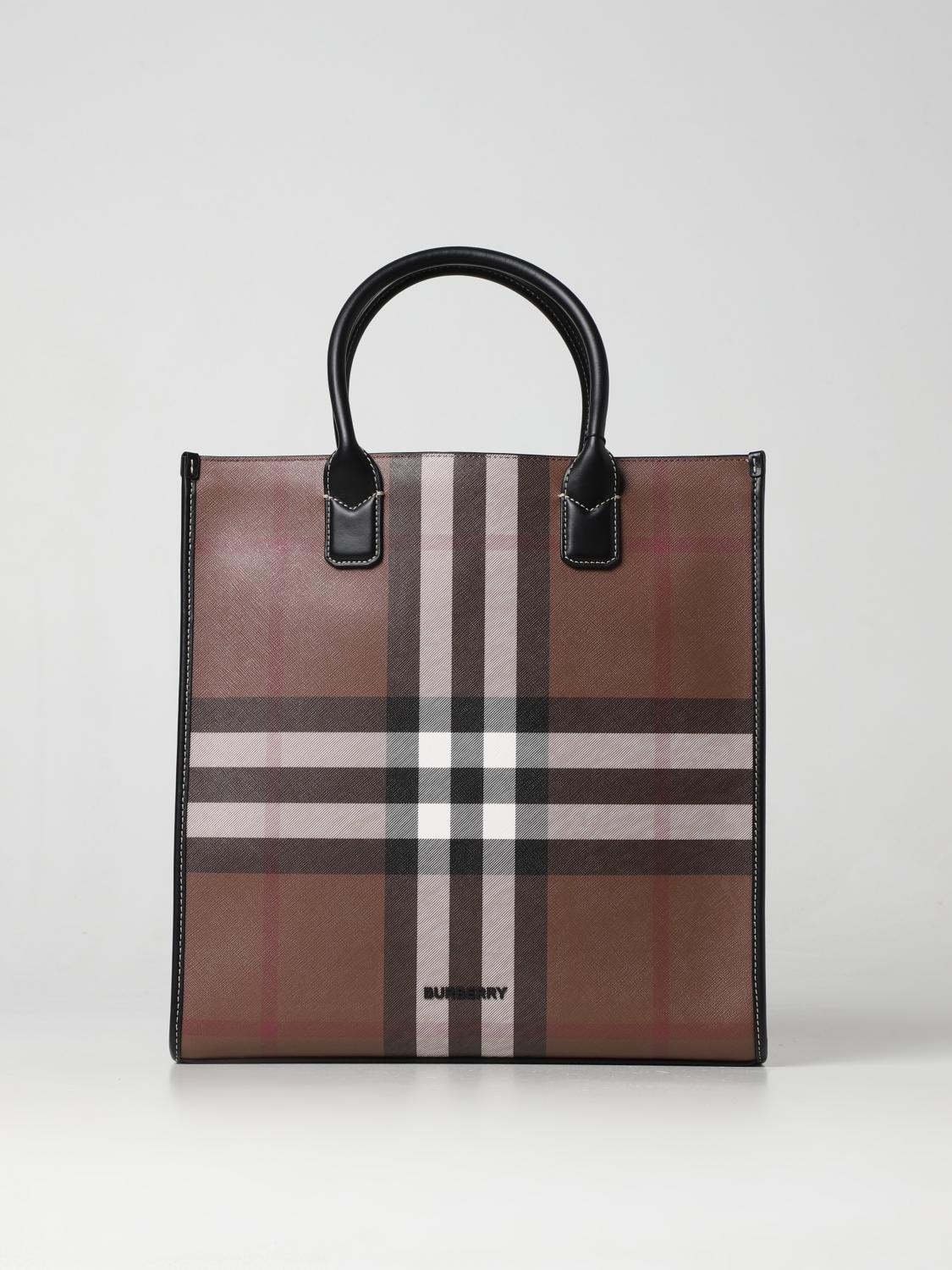Burberry Denny tote in saffiano faux leather - Brown | 8064445