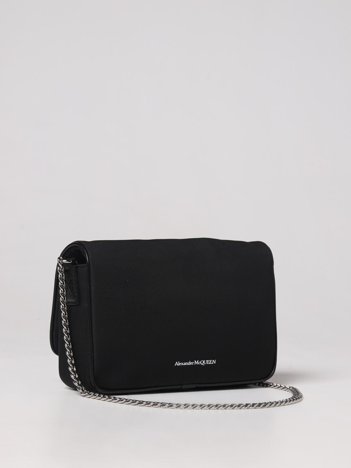 MCQUEEN BORSA MINI: Borsa Skull McQueen in nylon con Skull metallico, Nero - Img 2