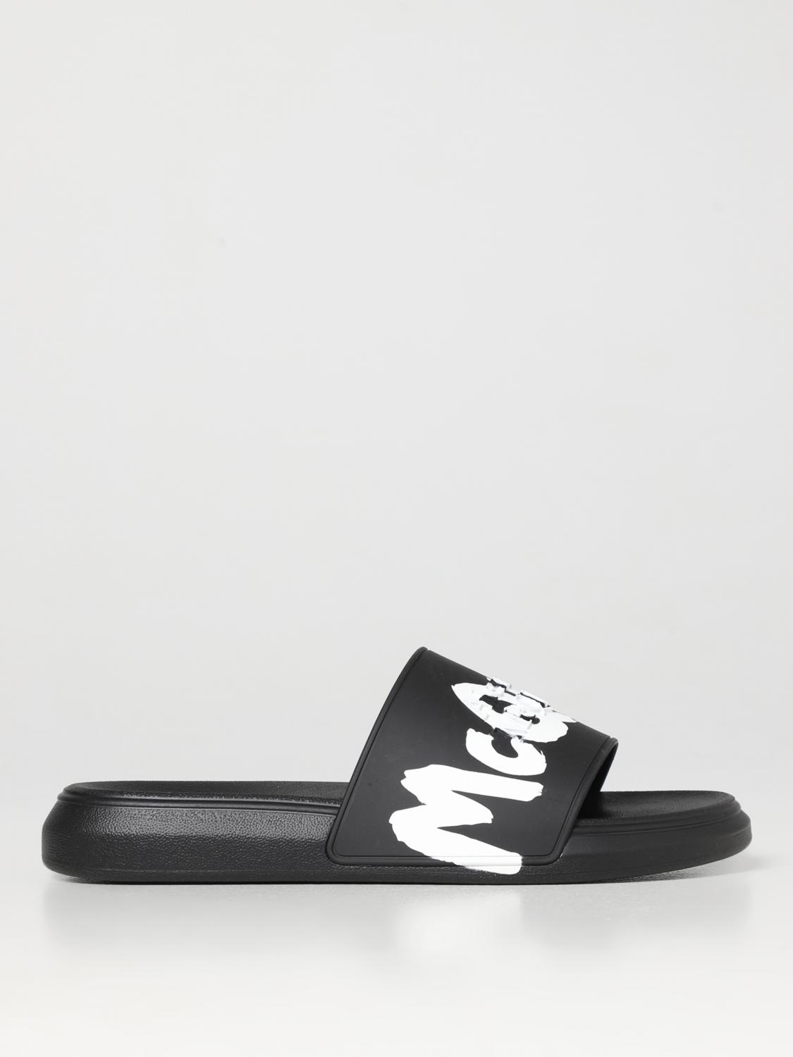 McQueen Graffiti sliders in rubber - Black | 682490W4QS3 | GIGLIO.COM