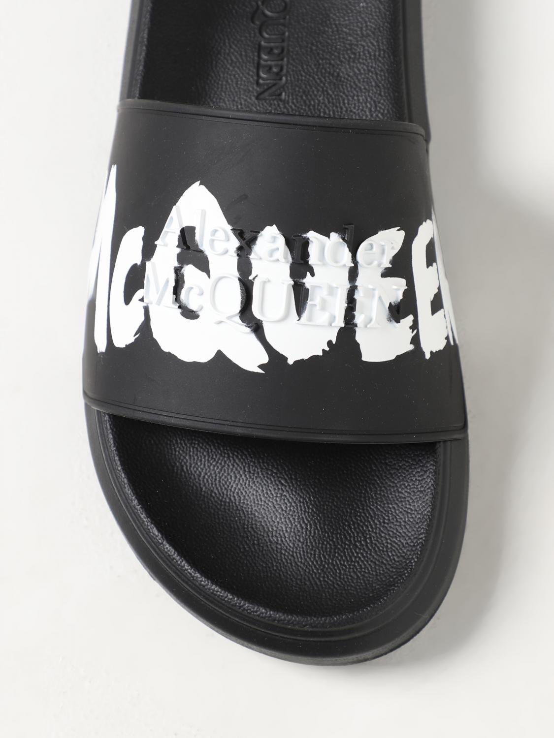 Men’s Alexander McQueen graffiti rubber sandals size 43 made in Italy ALEXANDER MCQUEEN Luxury Black & Orange Slide Sandals  main image 3