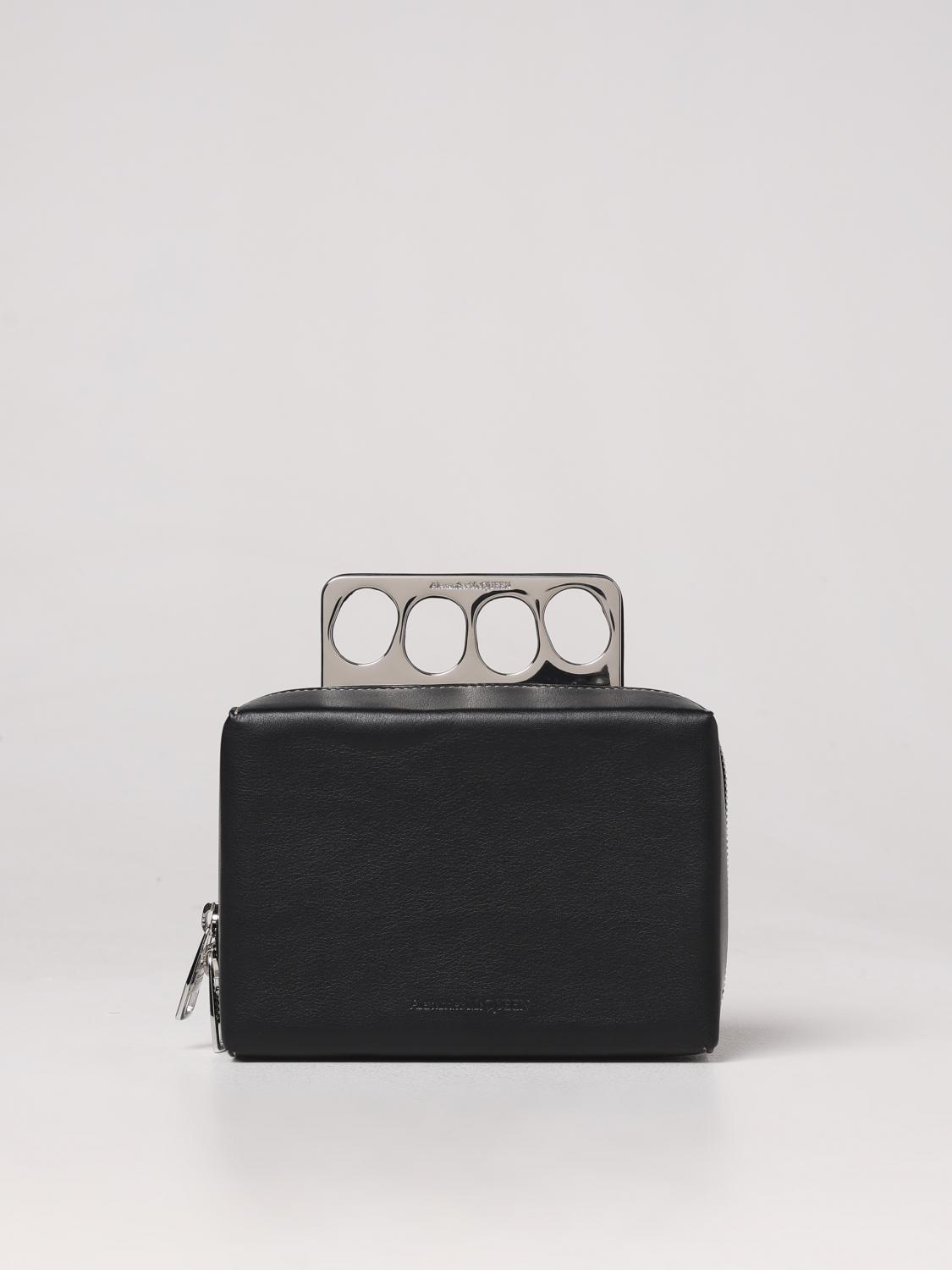 MCQUEEN SHOULDER BAG: McQueen bag in smooth leather, Black - Img 1