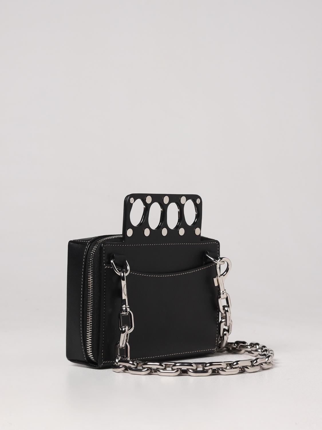 MCQUEEN SHOULDER BAG: McQueen bag in smooth leather, Black - Img 2