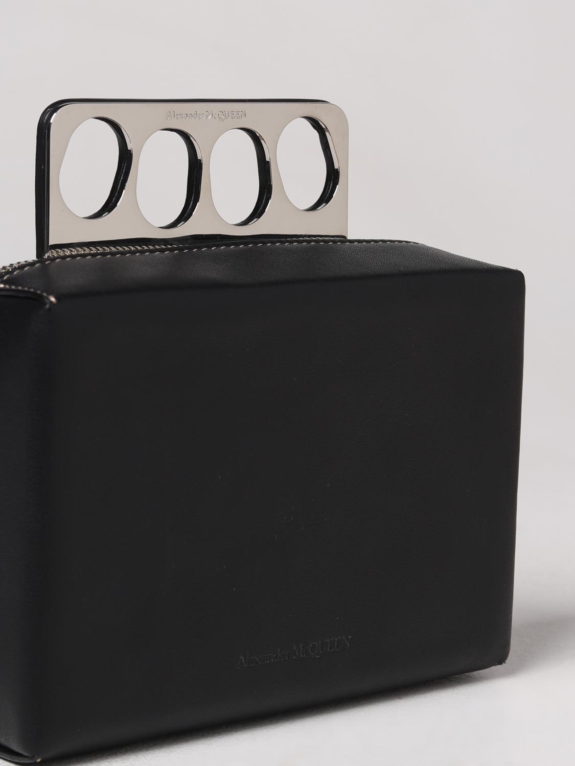 MCQUEEN SHOULDER BAG: McQueen bag in smooth leather, Black - Img 3