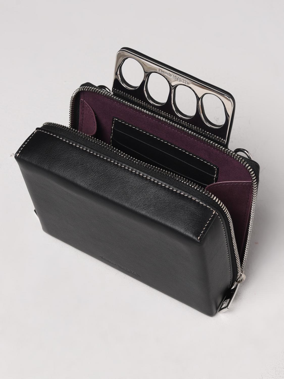 MCQUEEN SHOULDER BAG: McQueen bag in smooth leather, Black - Img 4