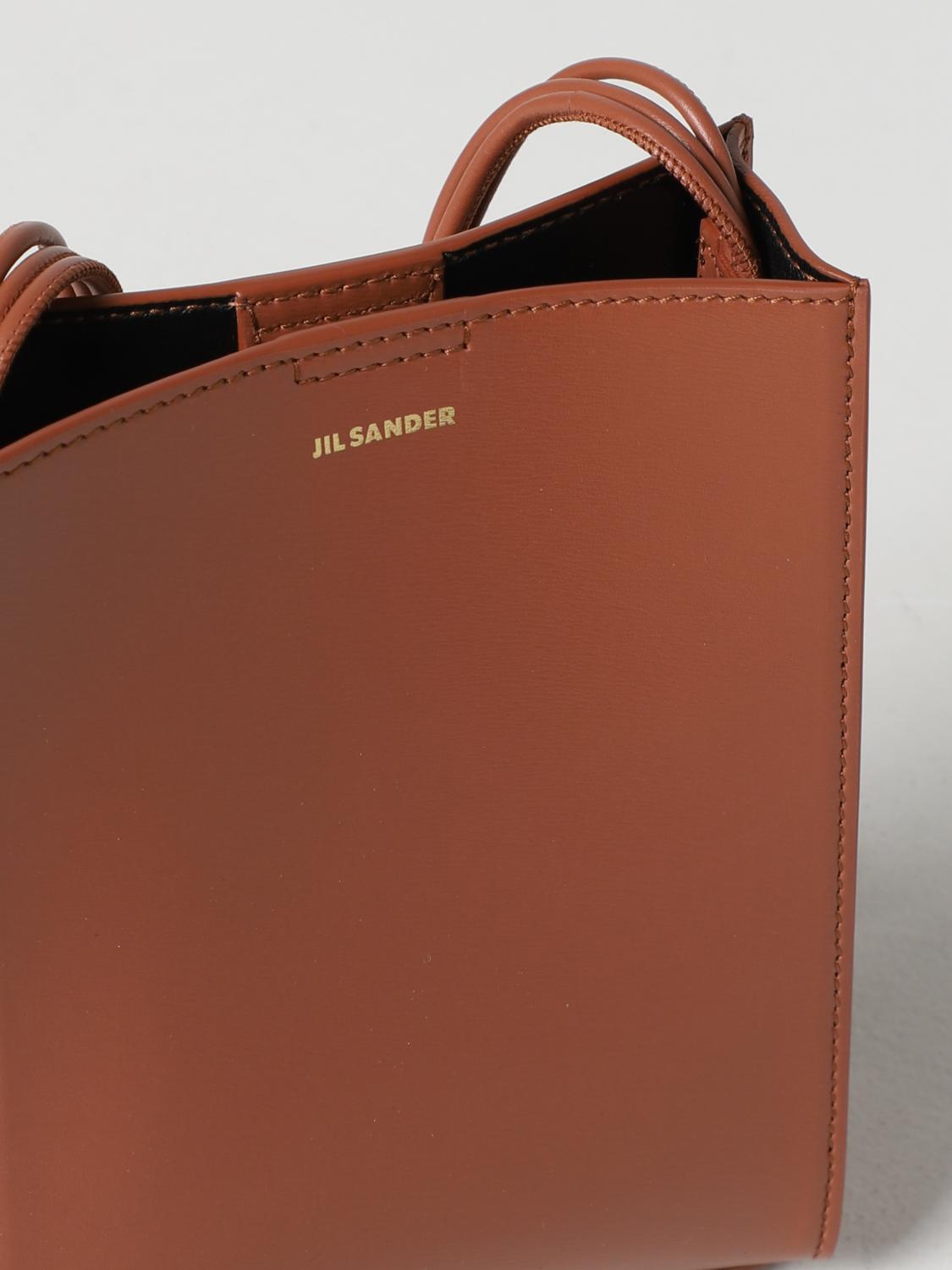 JIL SANDER BORSA MINI: Borsa Tangle Jil Sander in pelle, Marrone - Img 3