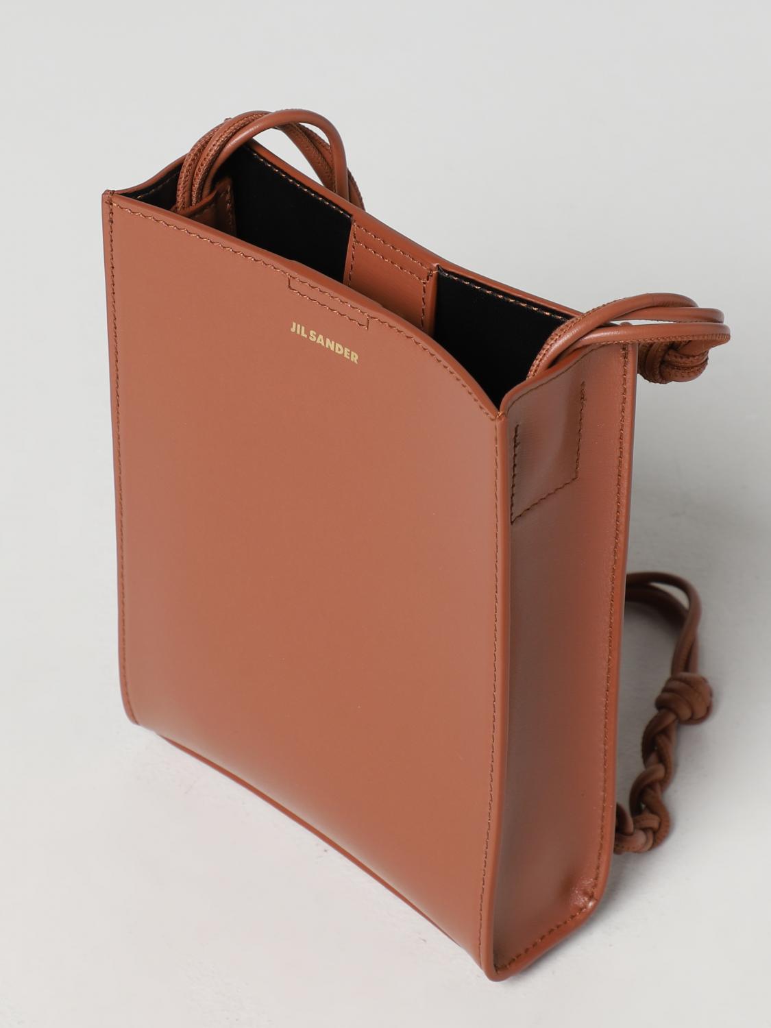JIL SANDER BORSA MINI: Borsa Tangle Jil Sander in pelle, Marrone - Img 4