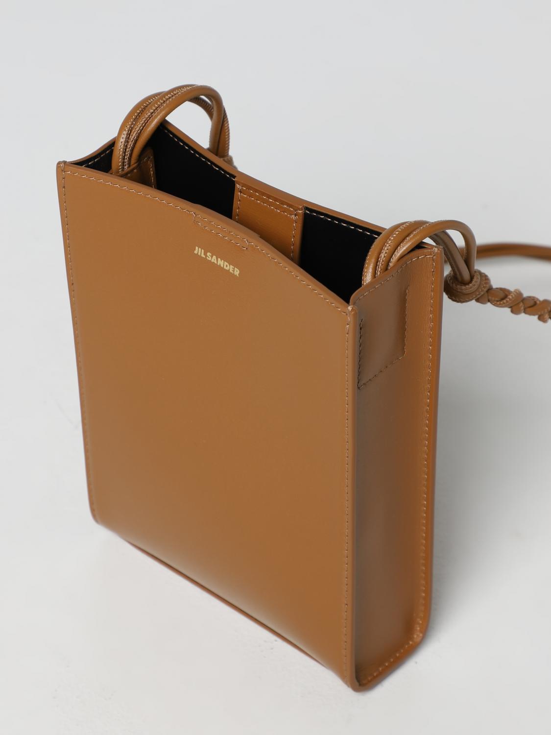 JIL SANDER BORSA MINI: Borsa Tangle Jil Sander in pelle, Cammello - Img 4