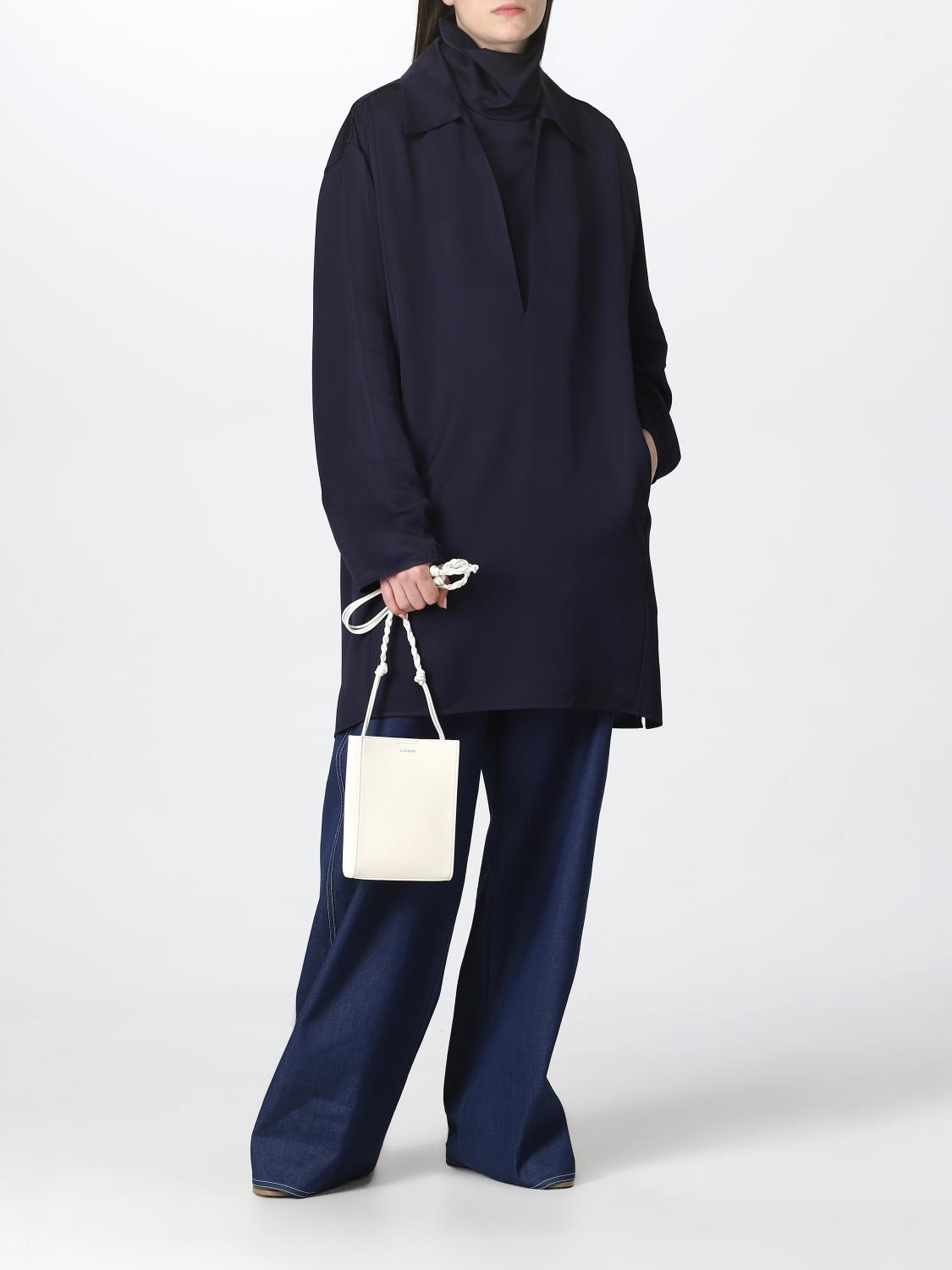 JIL SANDER BORSA MINI: Borsa Tangle Jil Sander in pelle, Avorio - Img 2