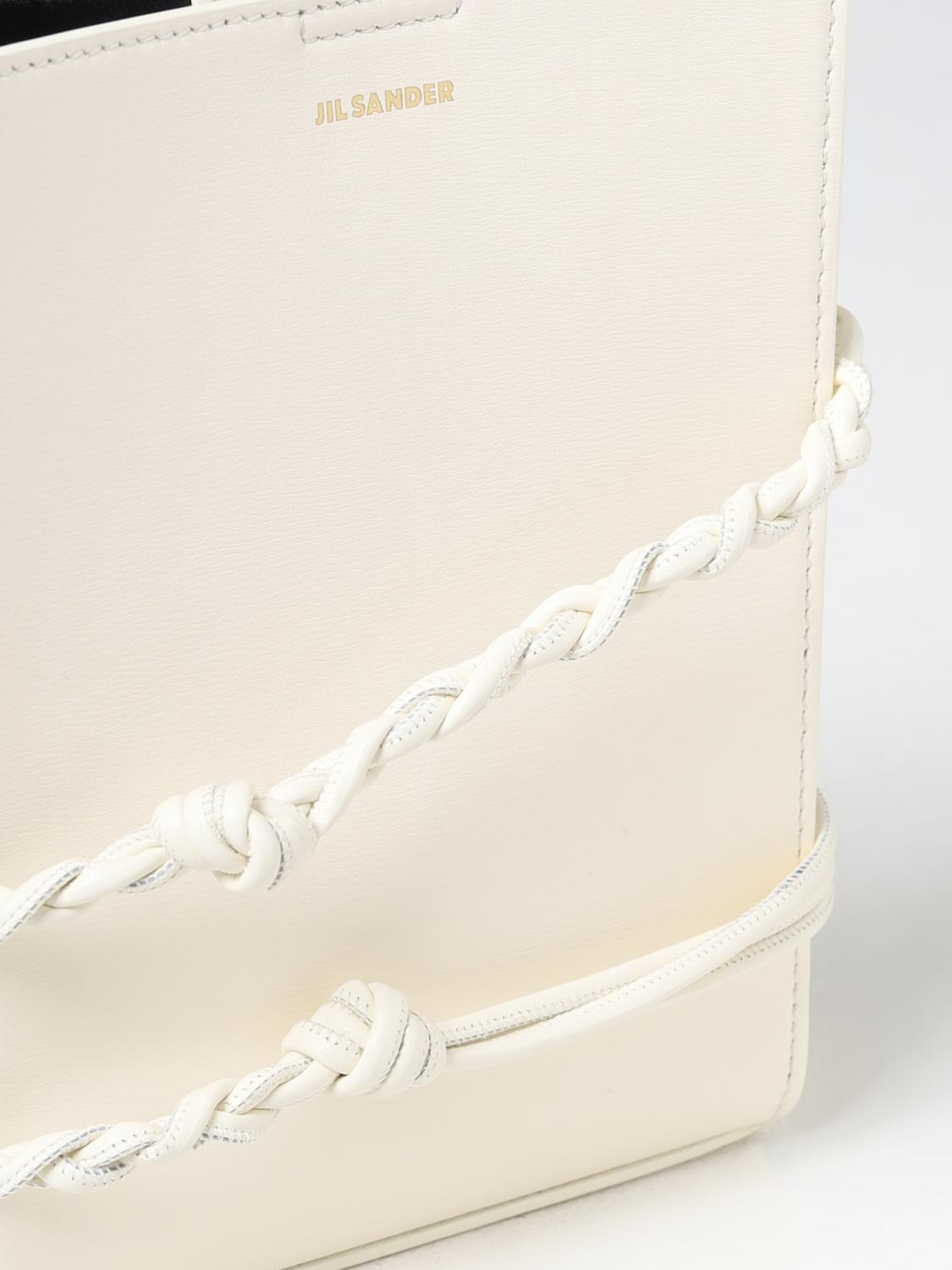 JIL SANDER BORSA MINI: Borsa Tangle Jil Sander in pelle, Avorio - Img 4