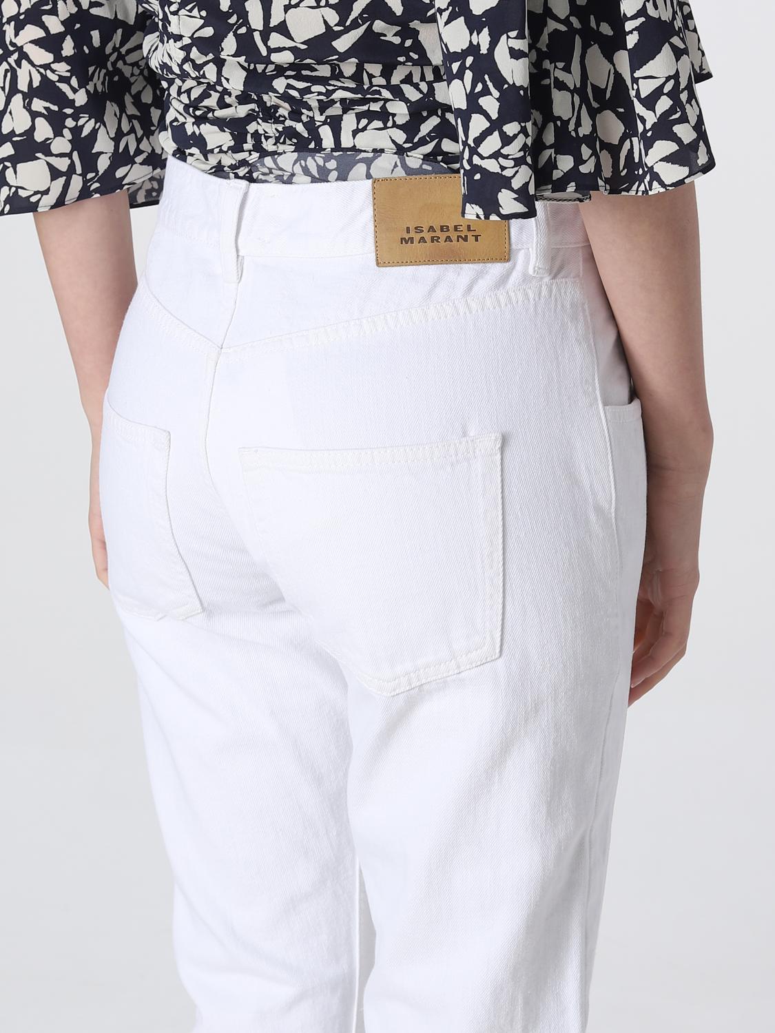 ISABEL MARANT JEANS: Jeans Isabel Marant in denim, Bianco - Img 4