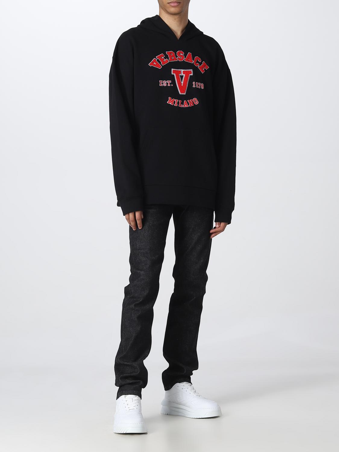 VERSACE SWEATSHIRT: Versace cotton sweatshirt, Black - Img 2