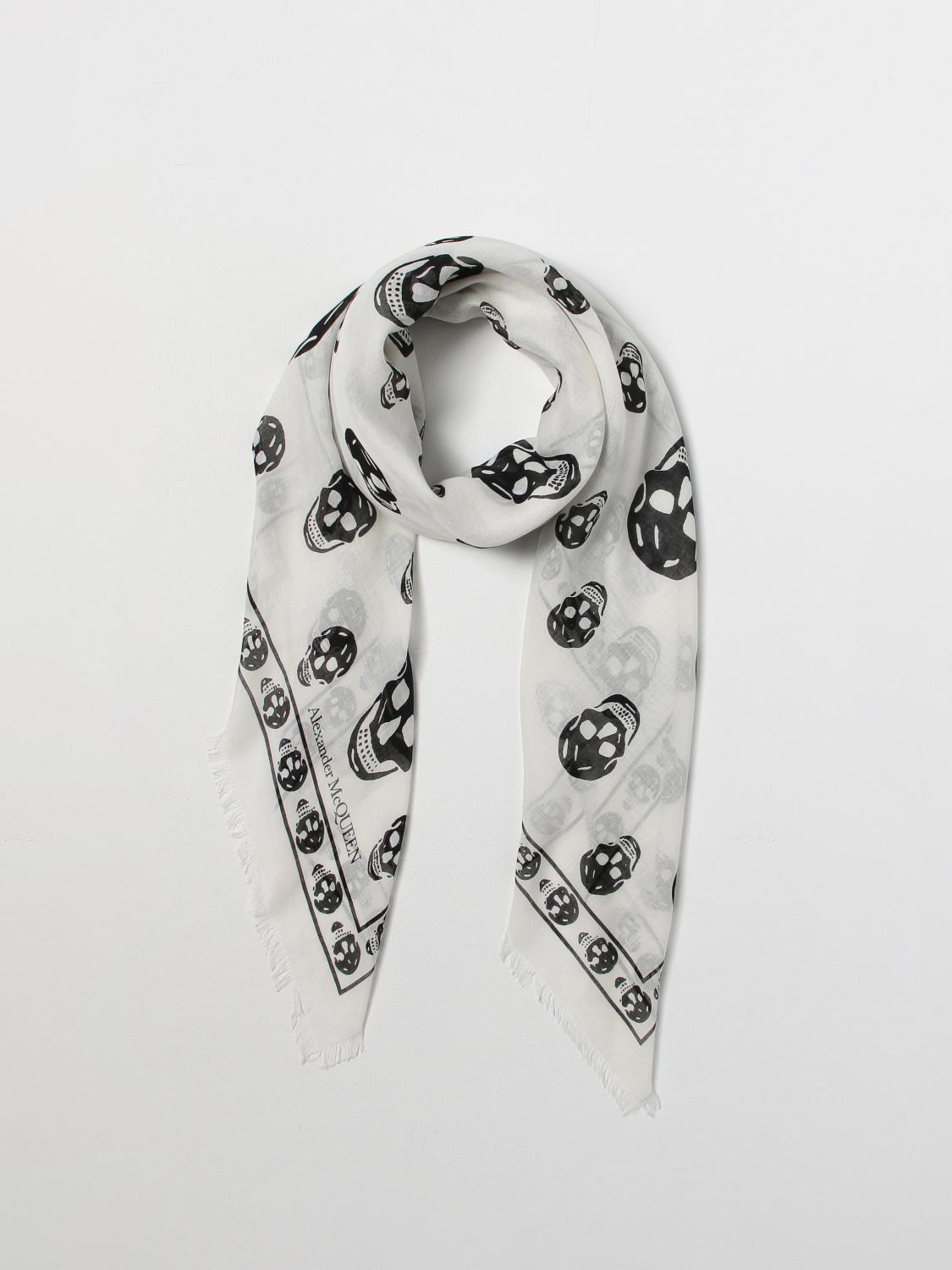 MCQUEEN SCIARPA: Sciarpa Skull McQueen in misto seta, Bianco - Img 2