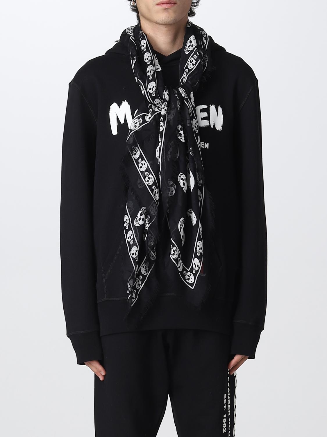 MCQUEEN SCARF: Skull McQueen scarf in silk blend, Black - Img 2