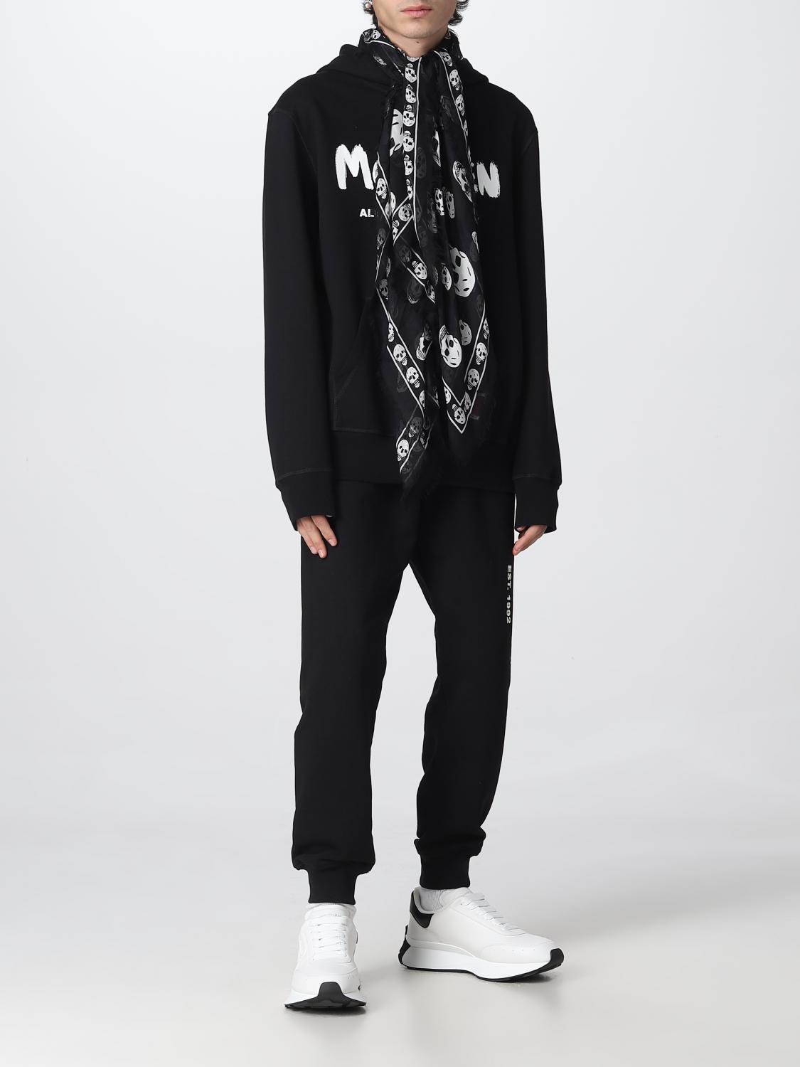 MCQUEEN SCARF: Skull McQueen scarf in silk blend, Black - Img 4
