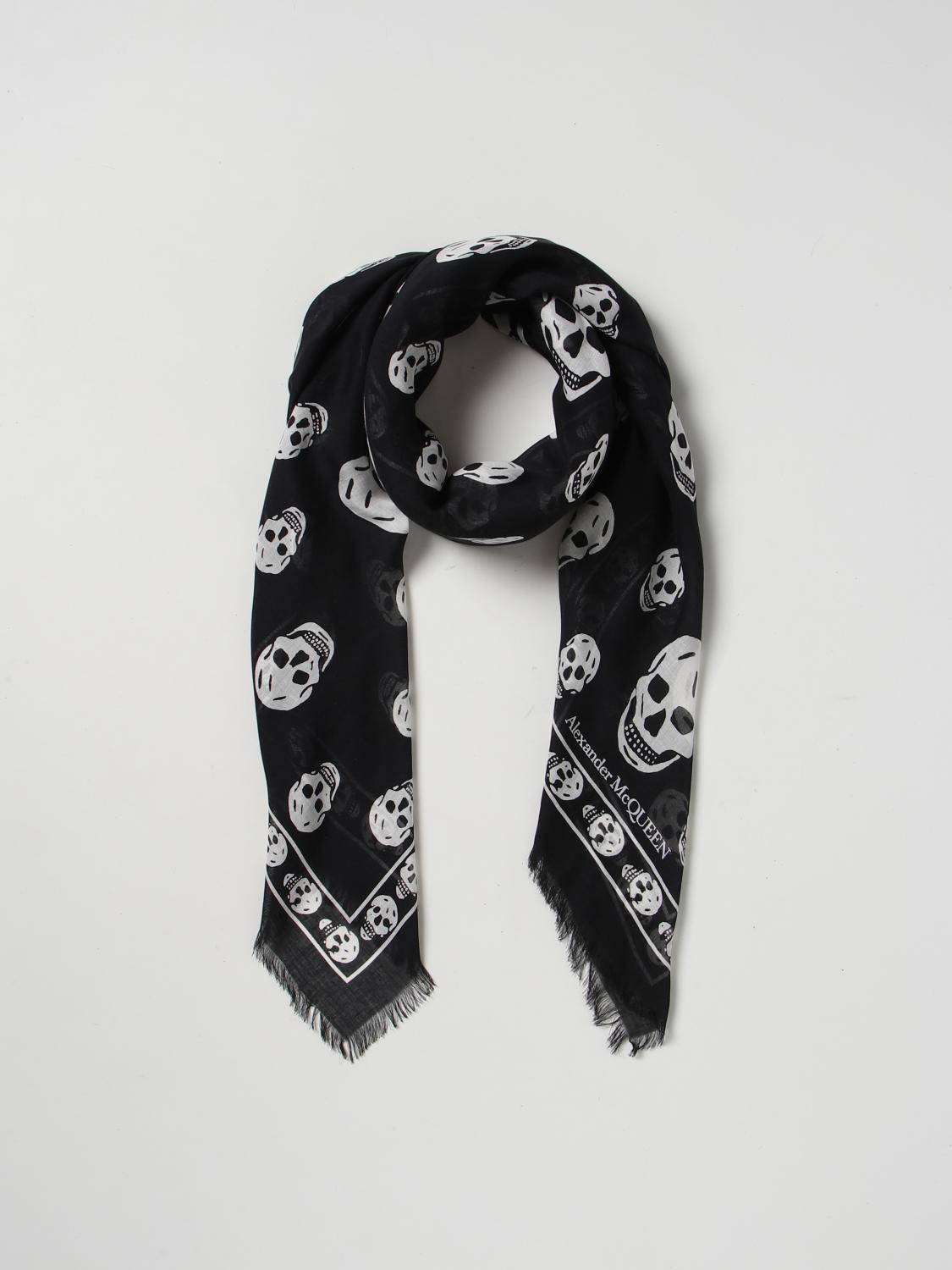 MCQUEEN SCARF: Skull McQueen scarf in silk blend, Black - Img 5