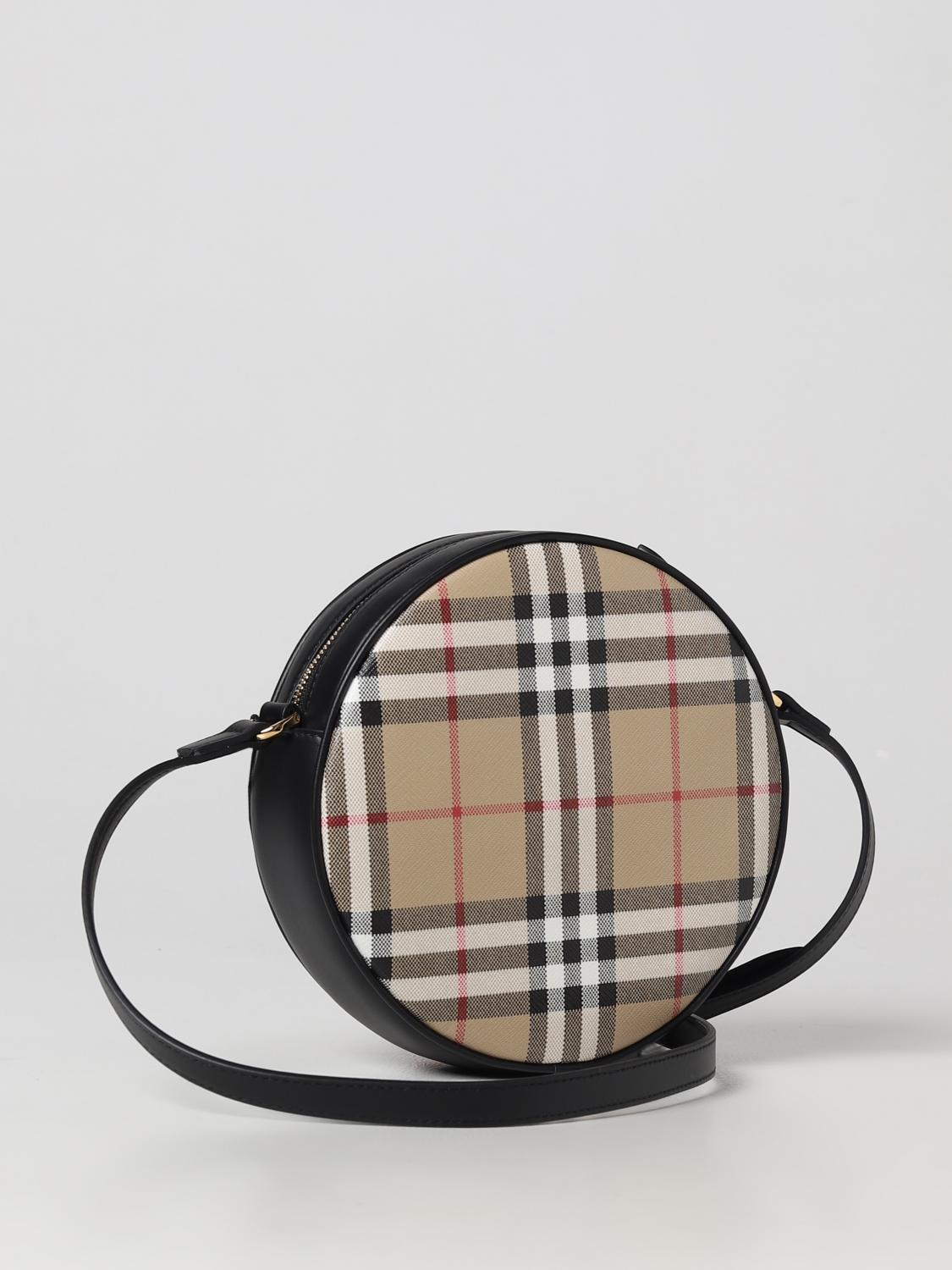 BURBERRY BORSA MINI: Borsa New Louise Burberry in pelle stampa Vintage Check, Nero - Img 2