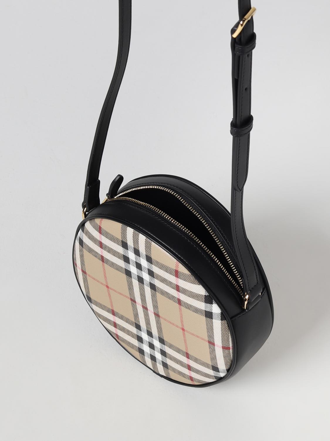 BURBERRY BORSA MINI: Borsa New Louise Burberry in pelle stampa Vintage Check, Nero - Img 4