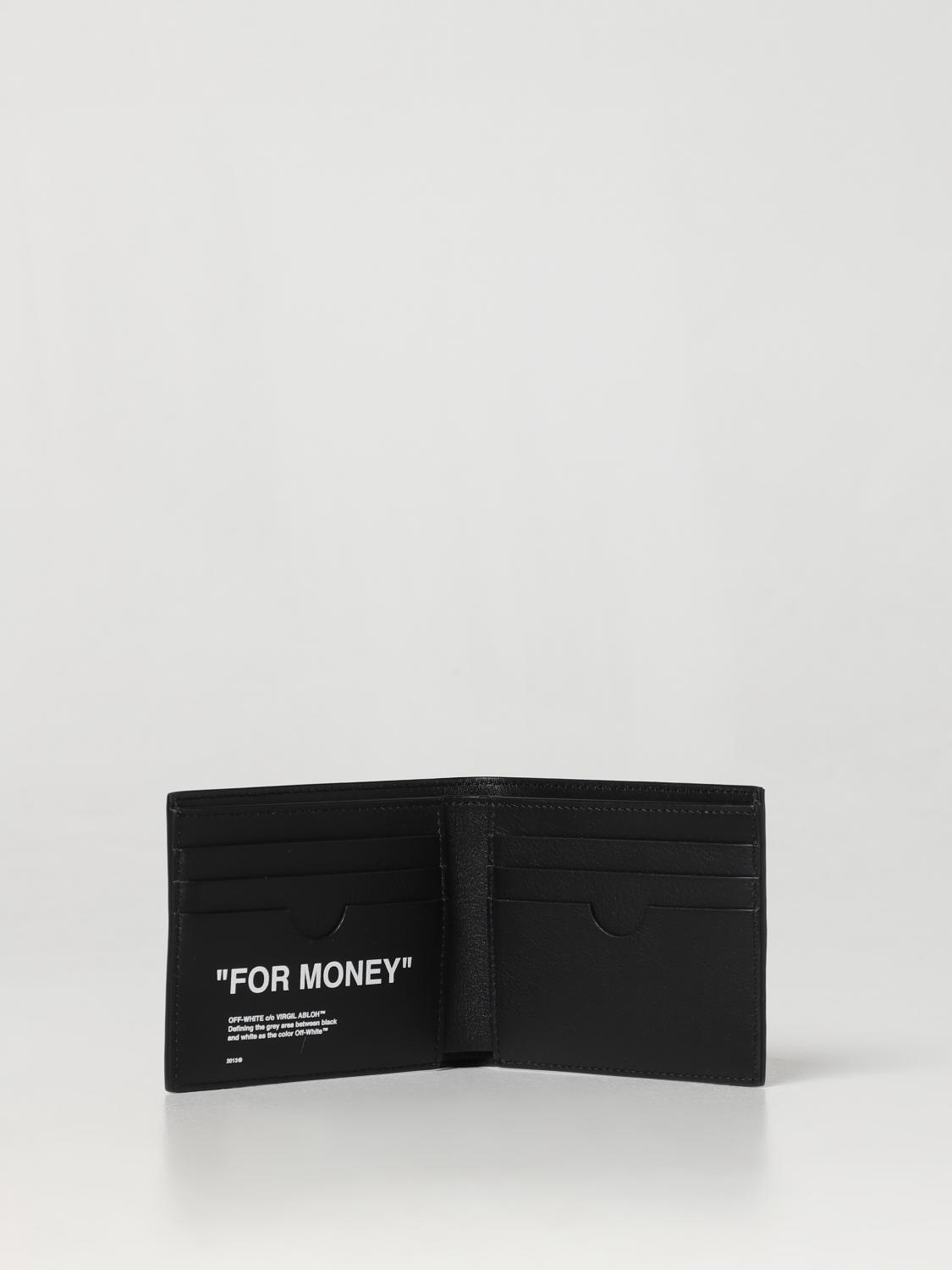 OFF-WHITE: wallet in leather - Black | Off-White wallet