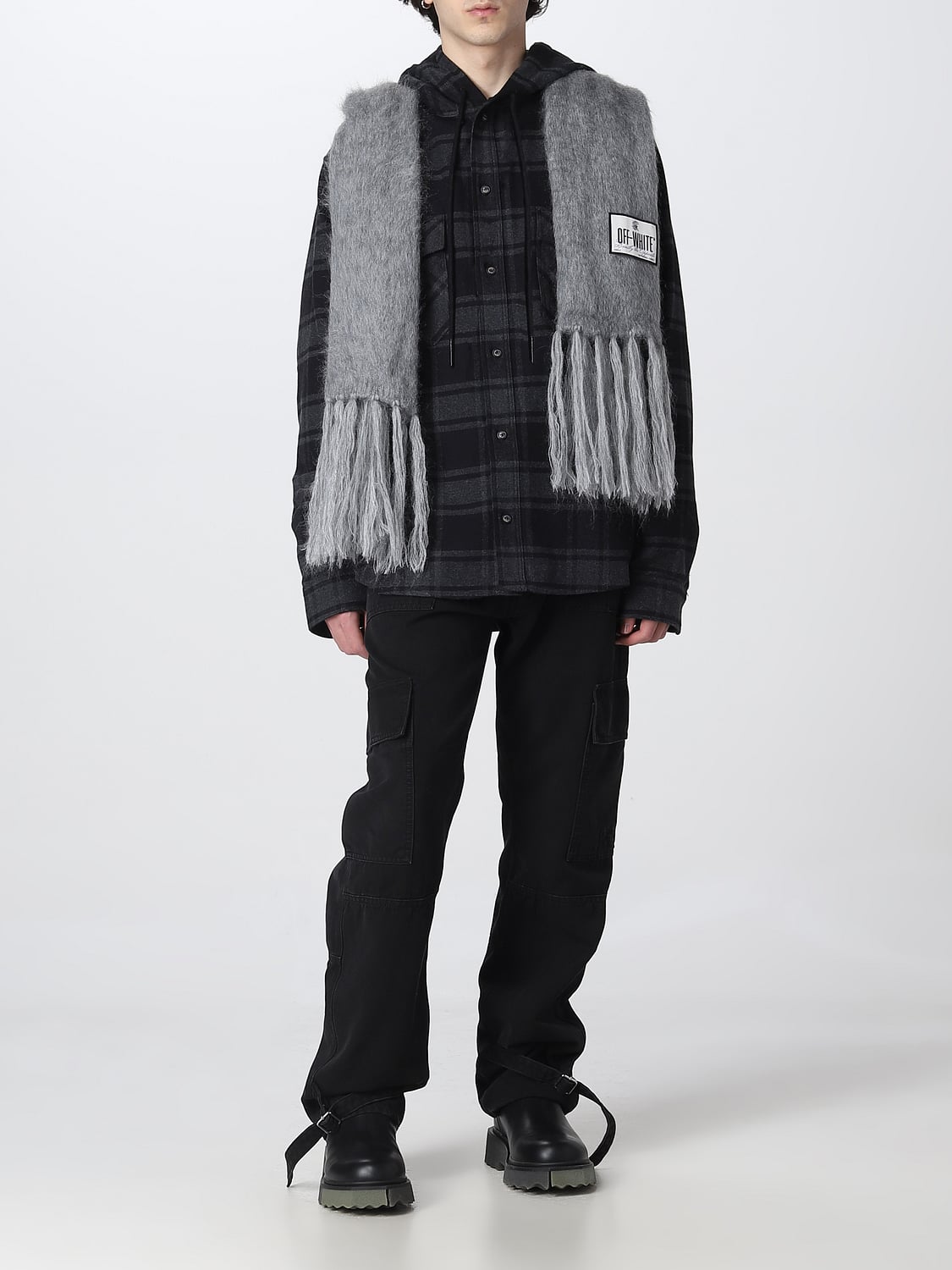 OFF-WHITE BUFANDA: Bufanda hombre Off-white, Gris - Img 4