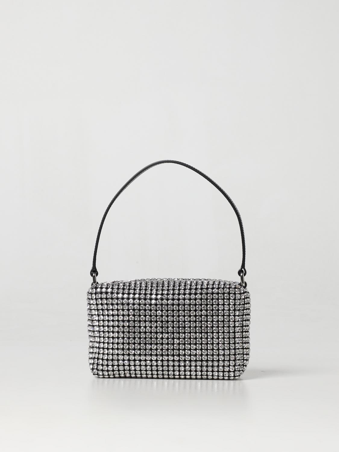 ALEXANDER WANG MINI BAG: Alexander Wang Wangloc bag in leather and crystals, Silver - Img 1