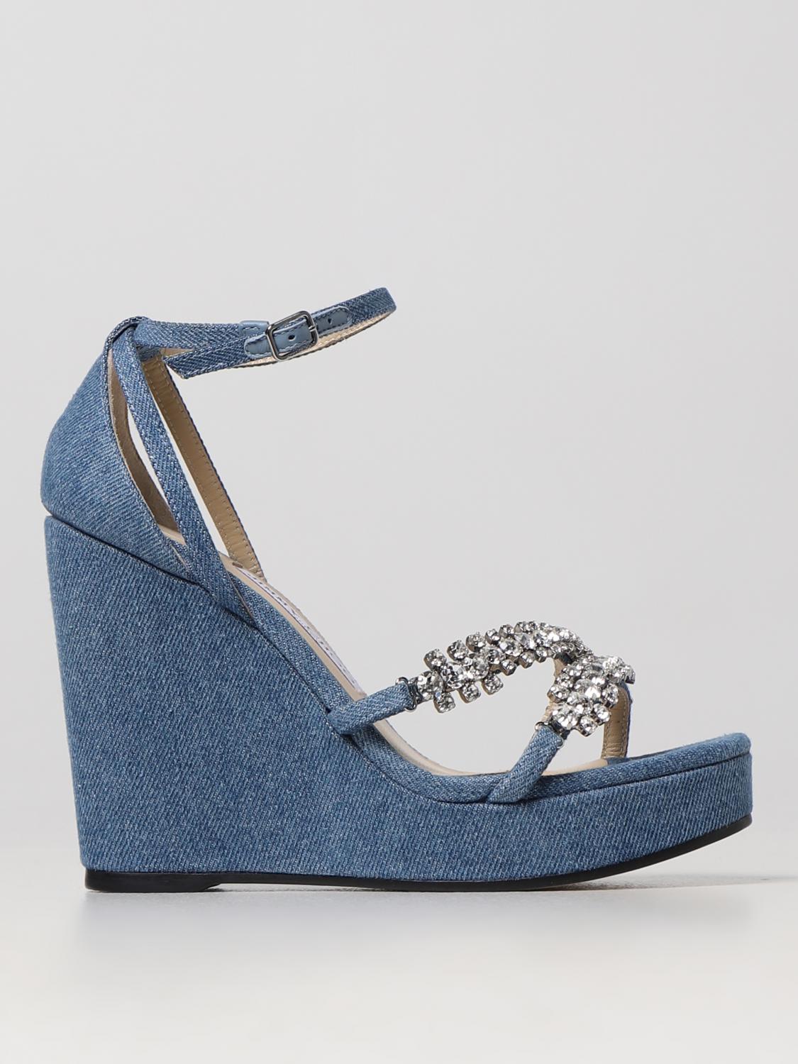 JIMMY CHOO WEDGE SHOES: Shoes woman Jimmy Choo, Blue - Img 1