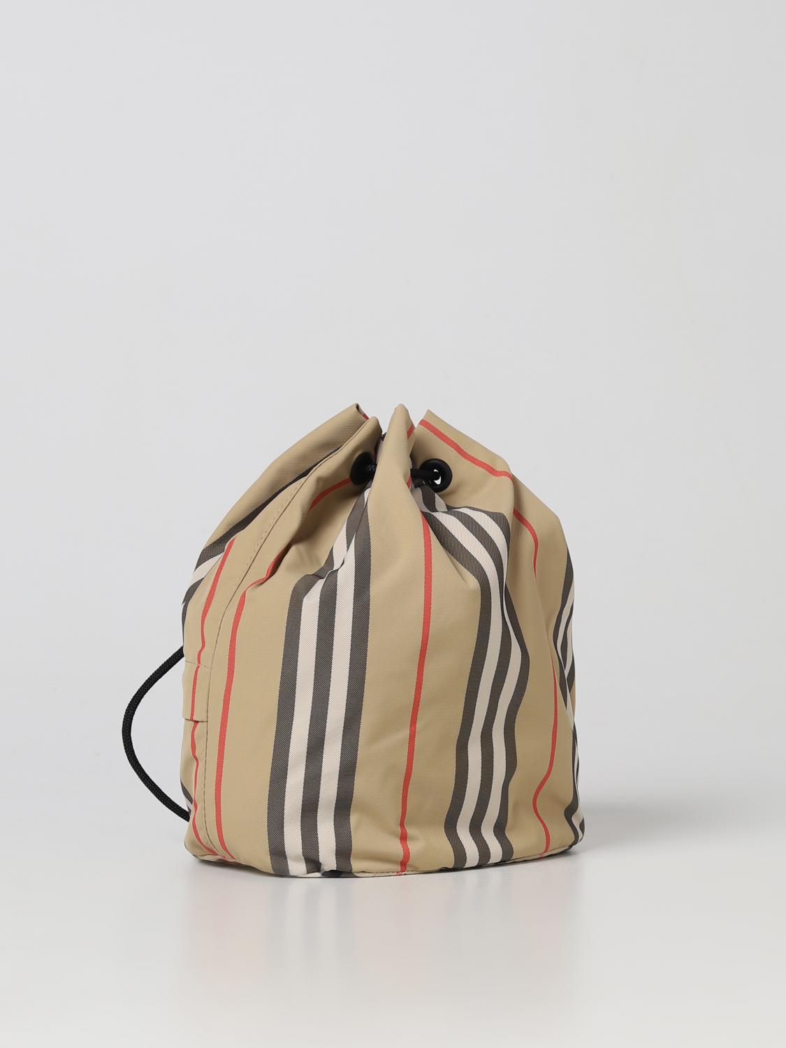 BURBERRY BORSA A MANO: Borsa Phoebe Burberry in nylon stampa Vintage Check, Beige - Img 2