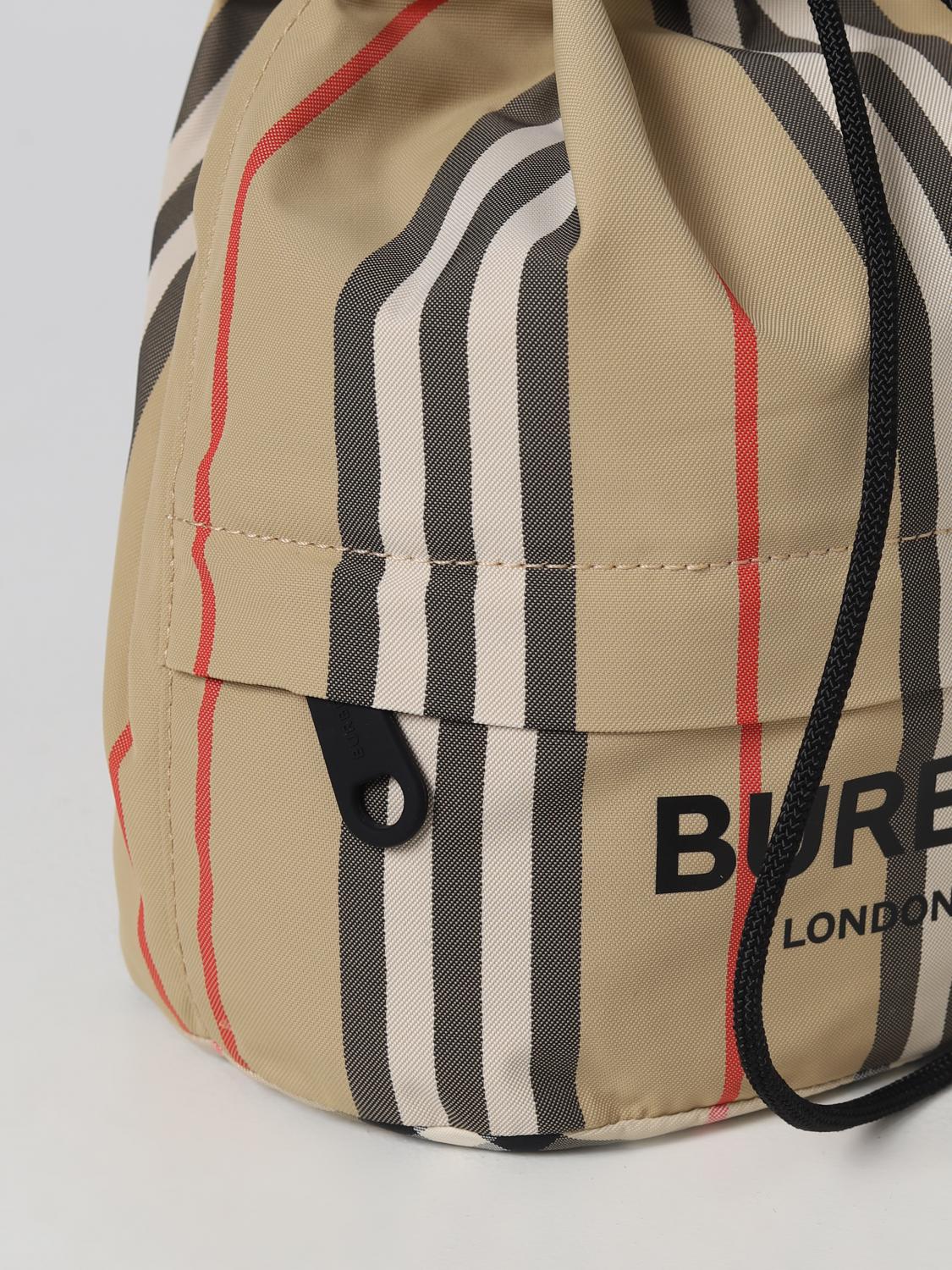 BURBERRY BORSA A MANO: Borsa Phoebe Burberry in nylon stampa Vintage Check, Beige - Img 3