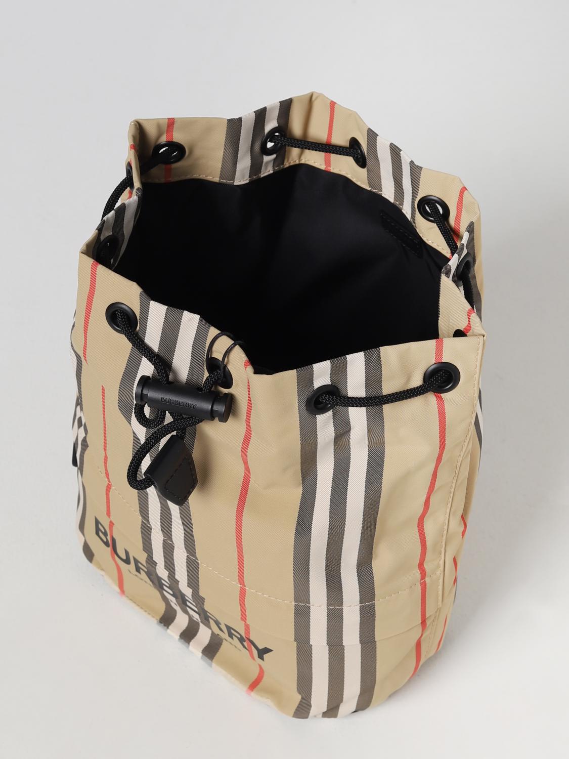 BURBERRY BORSA A MANO: Borsa Phoebe Burberry in nylon stampa Vintage Check, Beige - Img 4