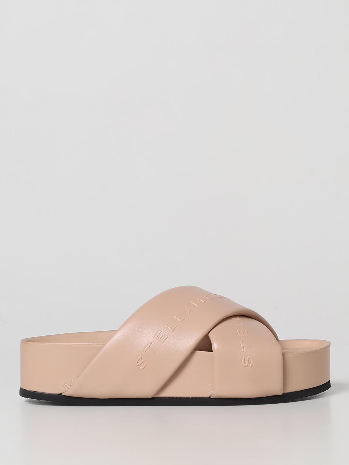 STELLA MCCARTNEY FLAT SANDAL: Stella McCartney sandal in synthetic leather, Dust - Img 1