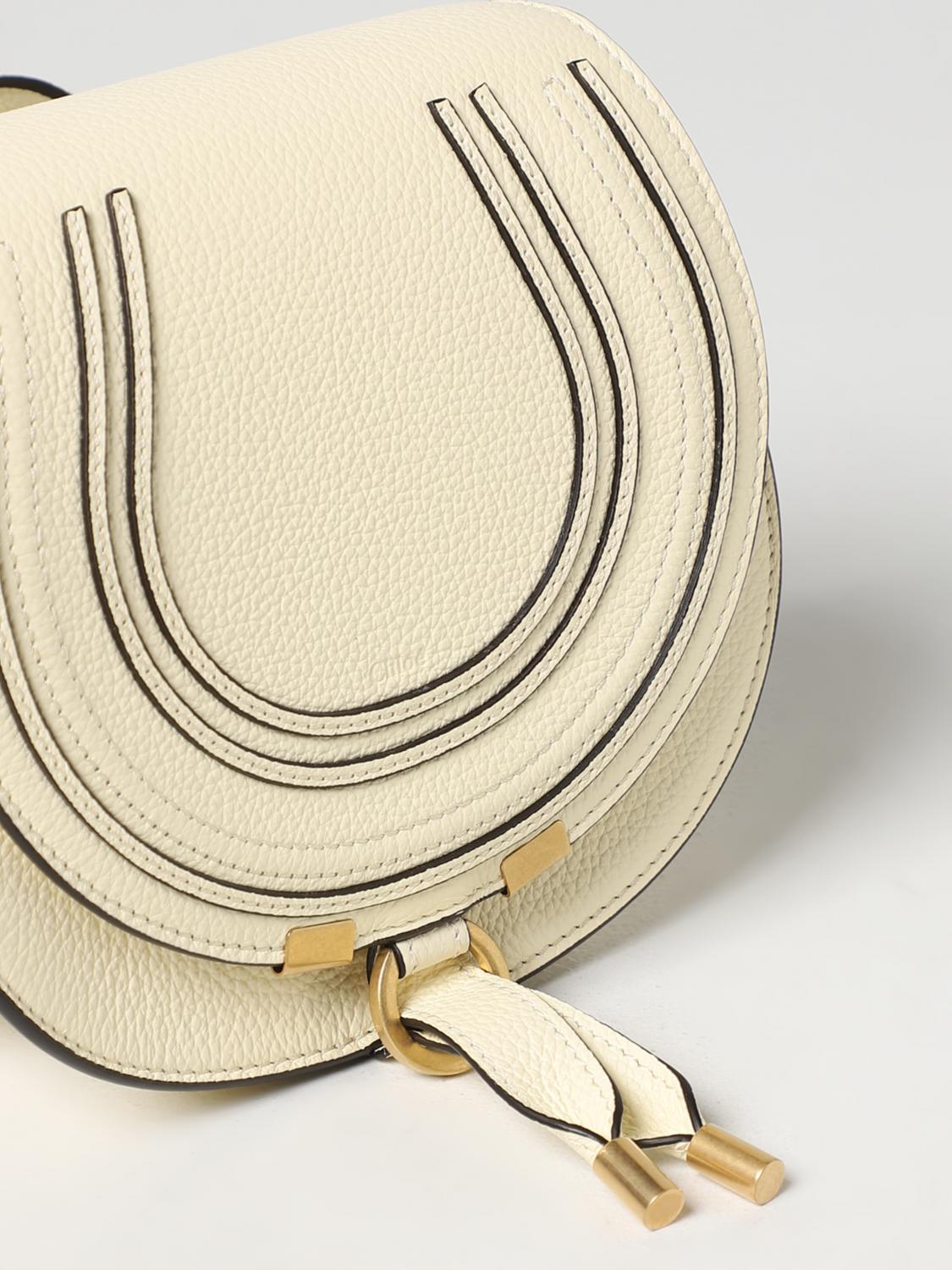 CHLOÉ BORSA MINI: Borsa Marcie Chloé in pelle a grana, Giallo - Img 3